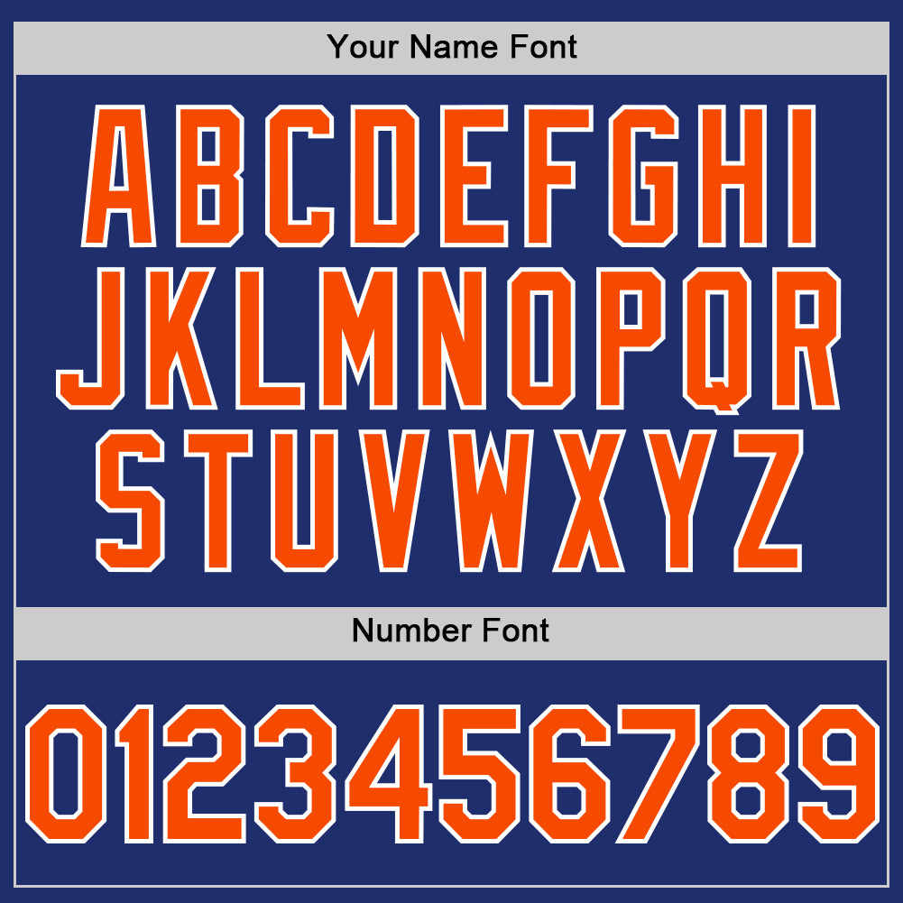 Custom Royal Orange-White Line Authentic Baseball Jersey