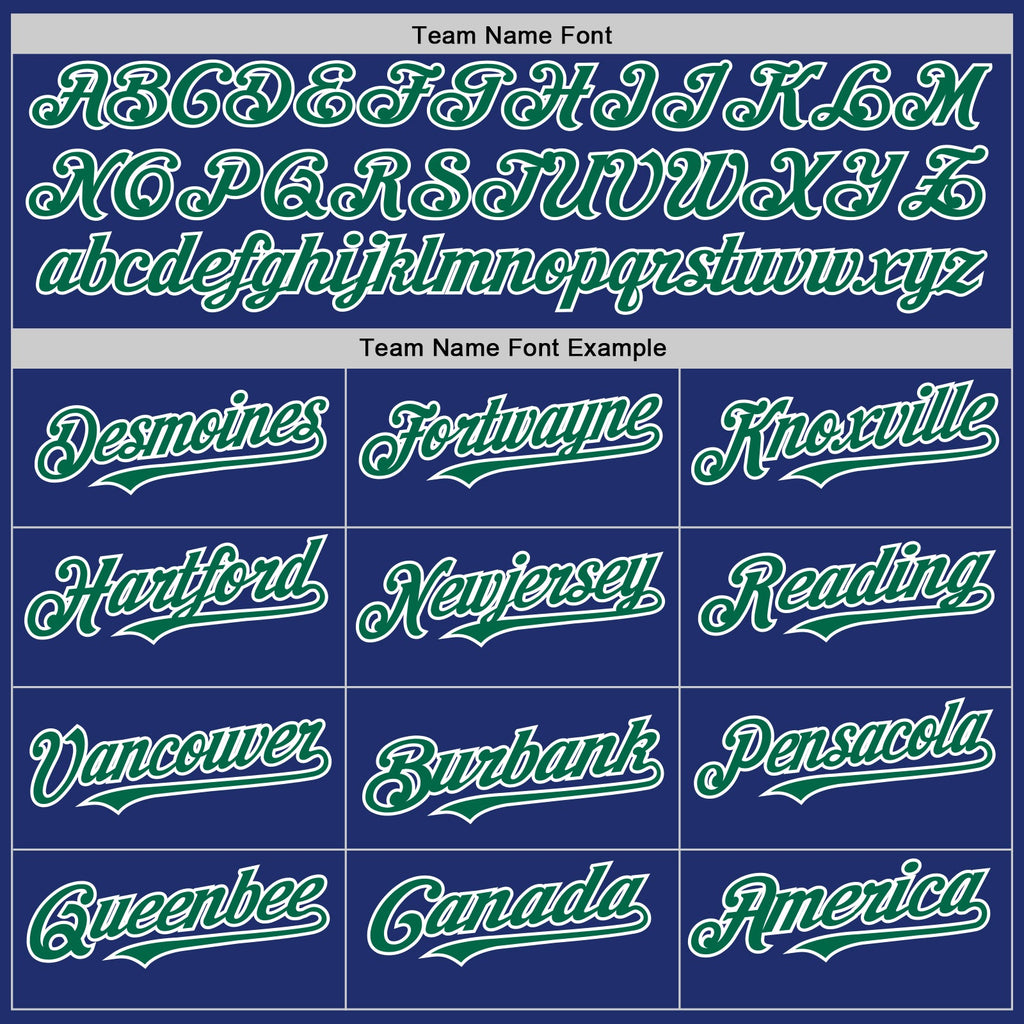 Custom Royal Kelly Green-White Line Authentic Baseball Jersey