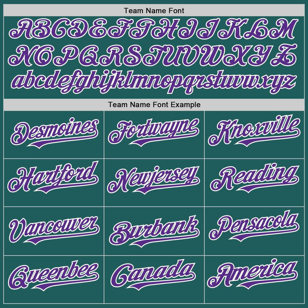 Custom Teal Purple-White Line Authentic Baseball Jersey