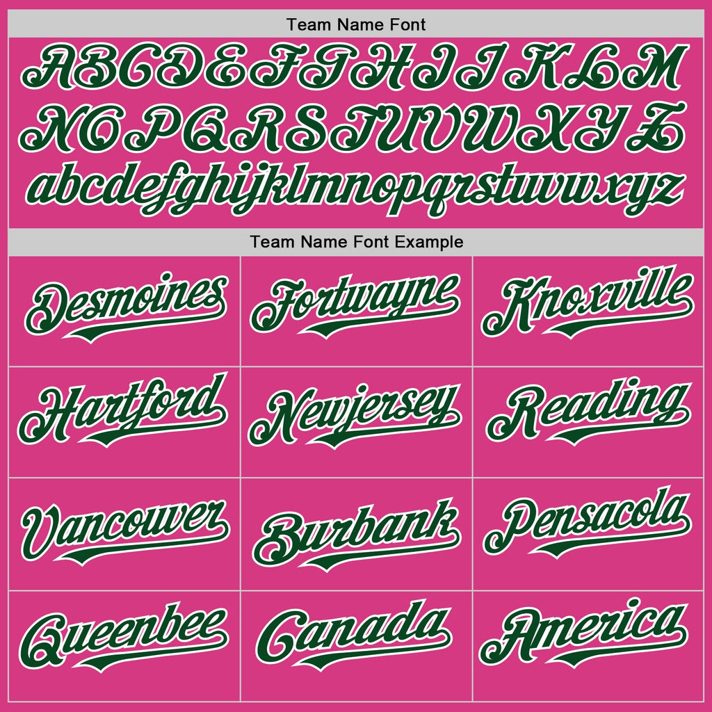 Custom Pink Green-White Line Authentic Baseball Jersey
