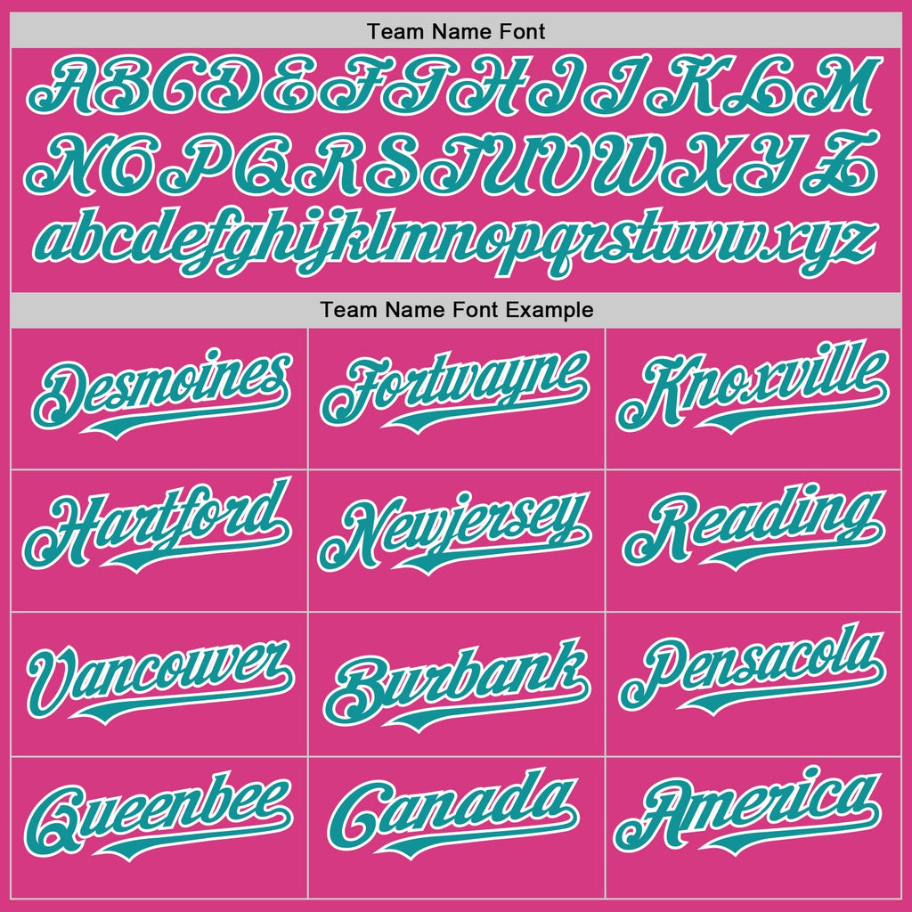 Custom Pink Teal-White Line Authentic Baseball Jersey