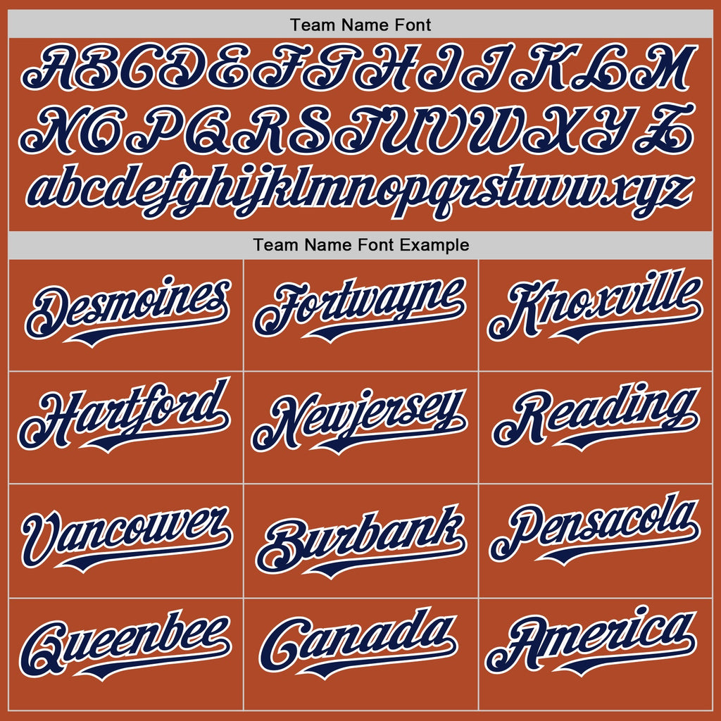 Custom Texas Orange Navy-White Line Authentic Baseball Jersey