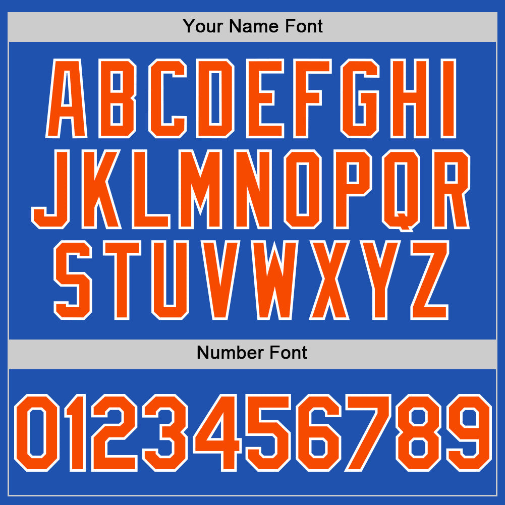 Custom Thunder Blue Orange-White Line Authentic Baseball Jersey