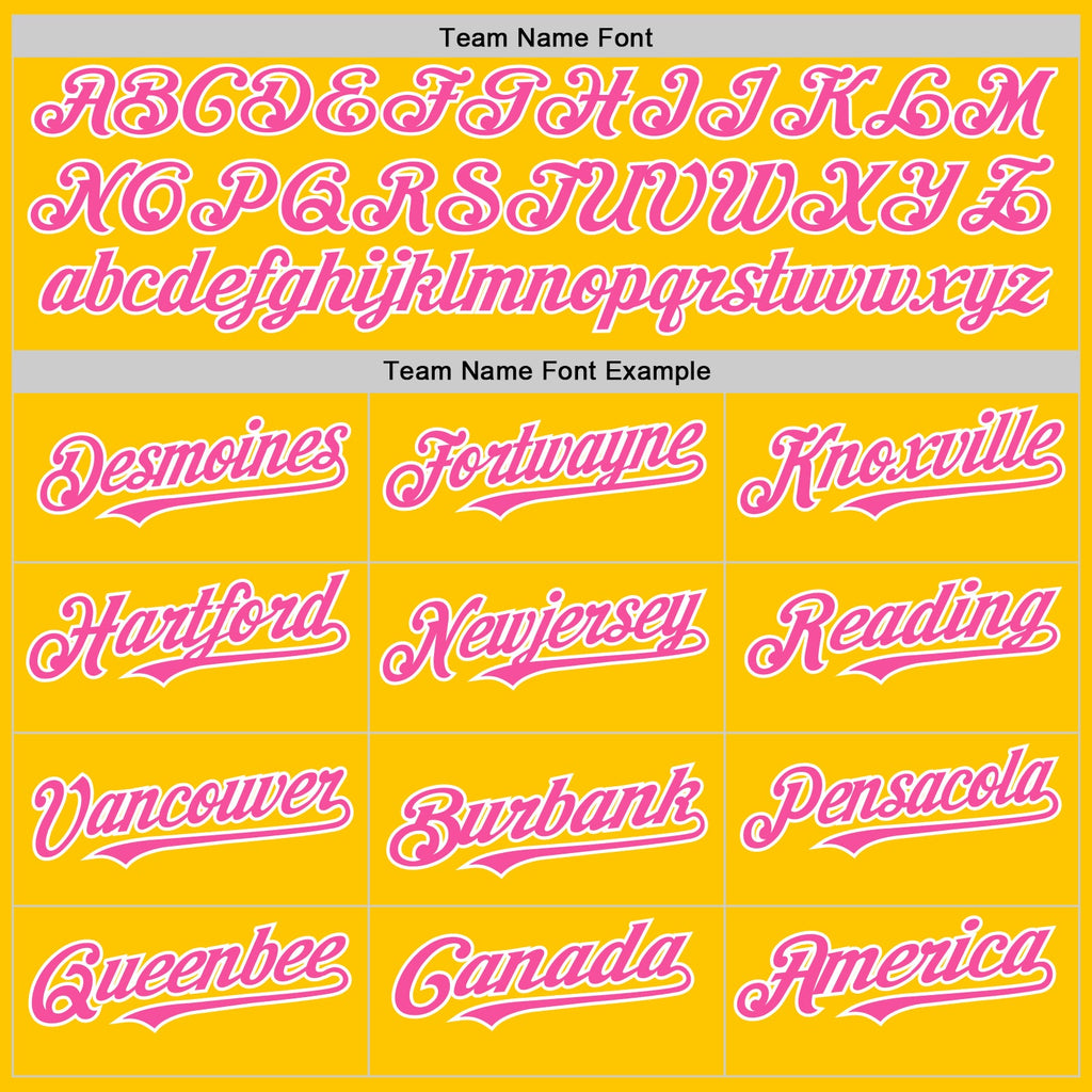 Custom Yellow Pink-White 3D Pattern Design Gradient Style Twinkle Star Authentic Baseball Jersey