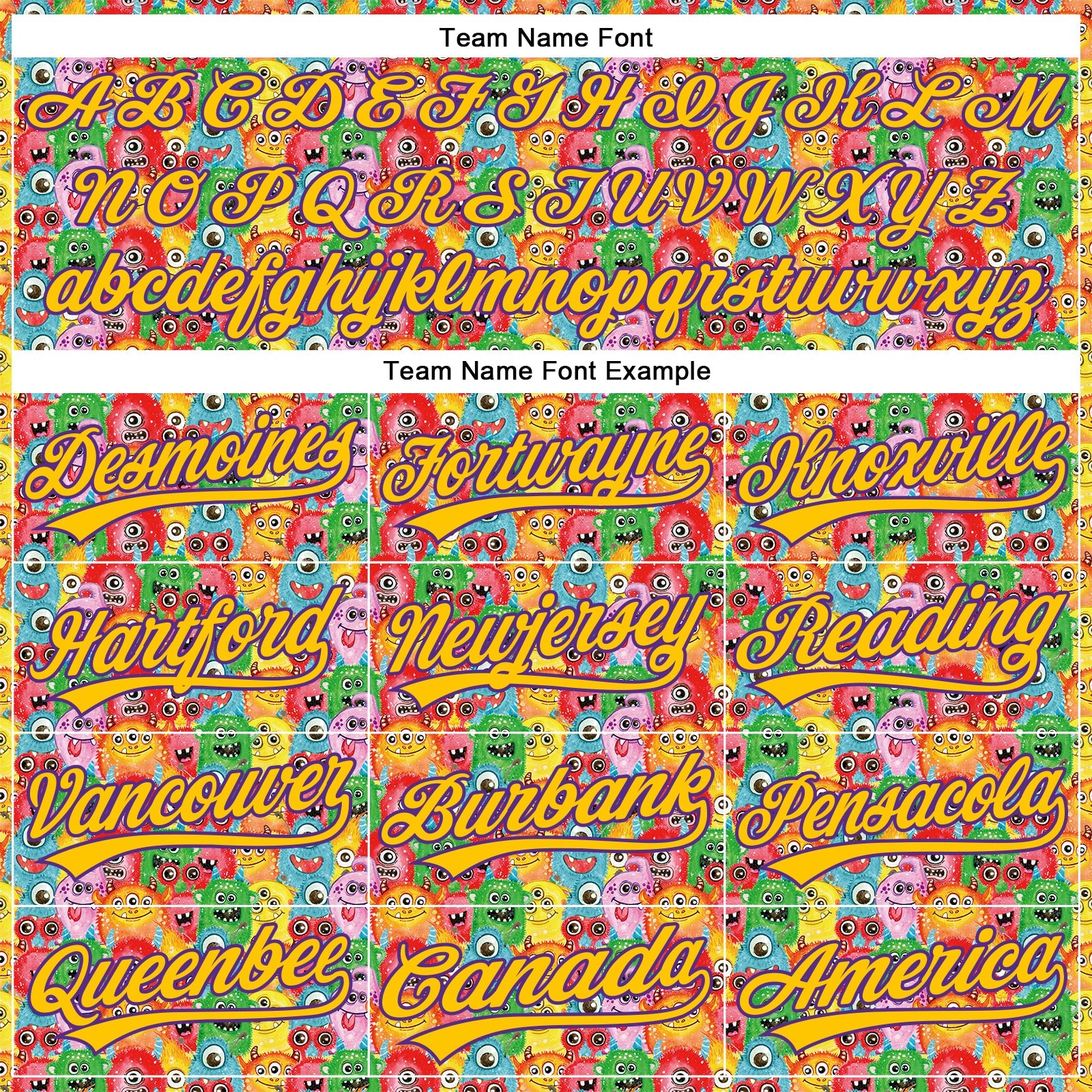 Custom Pink Yellow-Purple 3D Pattern Design Animal Funny Monster Authentic Baseball Jersey