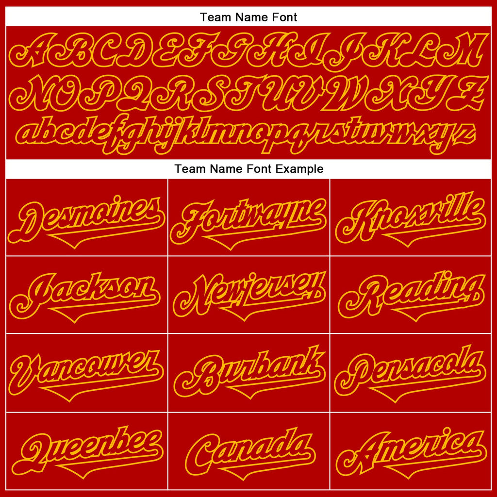 Custom Red Gold 3D Pattern Design Rave Funny Monster Authentic Baseball Jersey