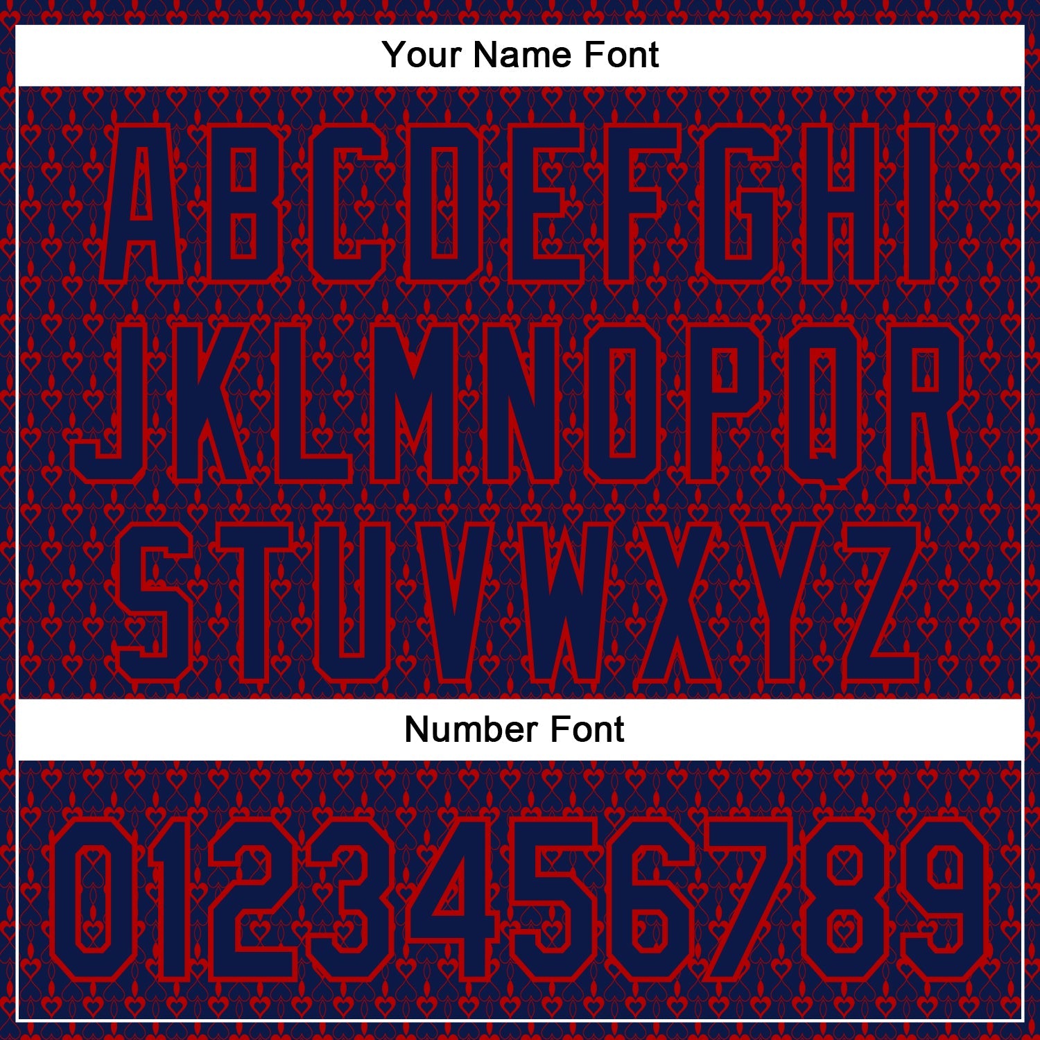 Custom Navy Red 3D Pattern Design Hearts Authentic Baseball Jersey