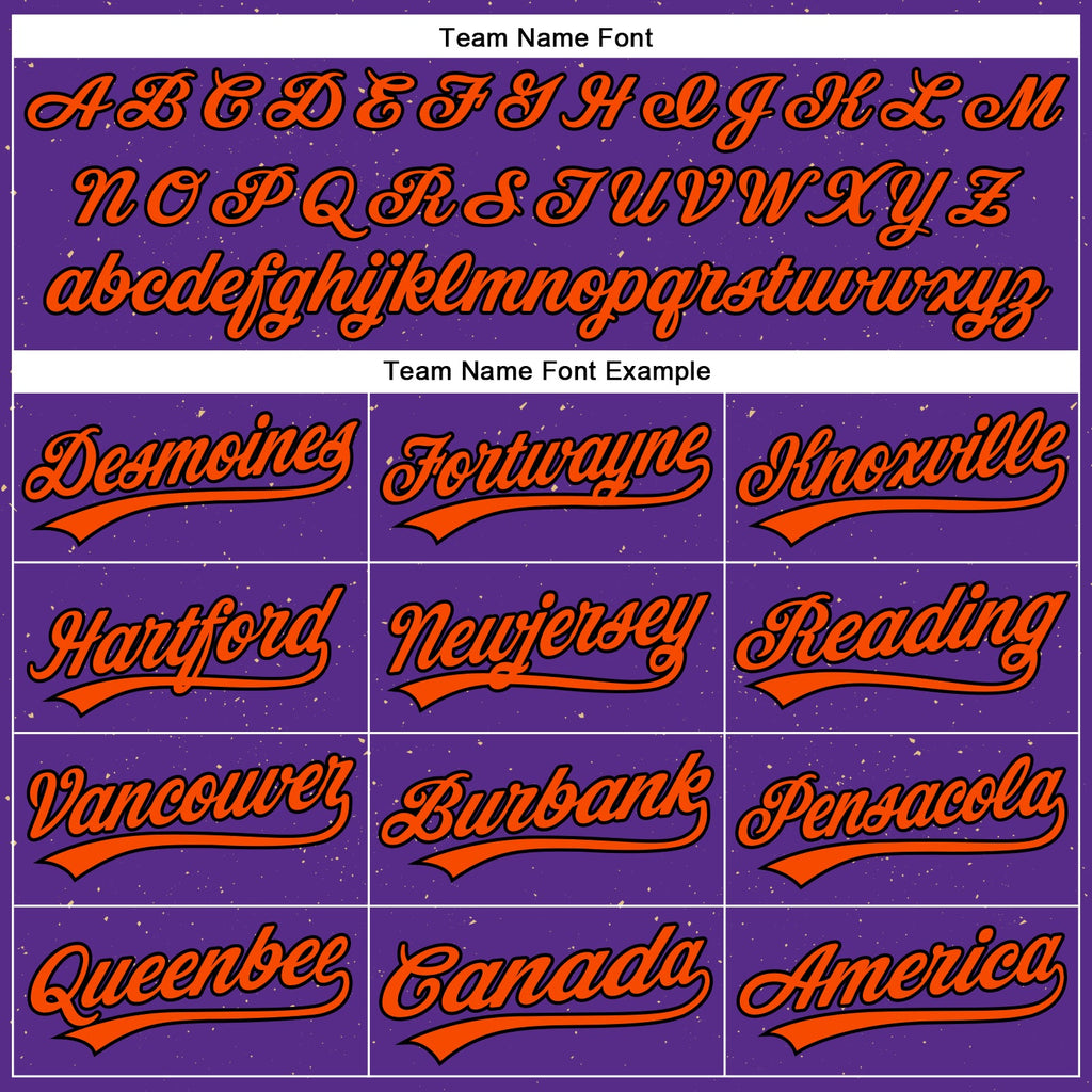 Custom Purple Orange-Black 3D Halloween Authentic Baseball Jersey