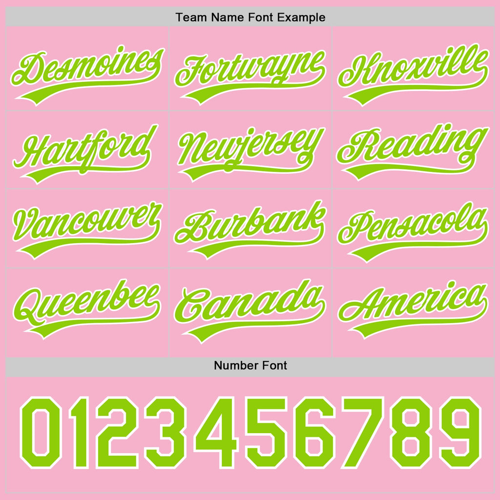 Custom Light Pink Neon Green Red-Kelly Green 3D Funny Christmas Authentic Baseball Jersey