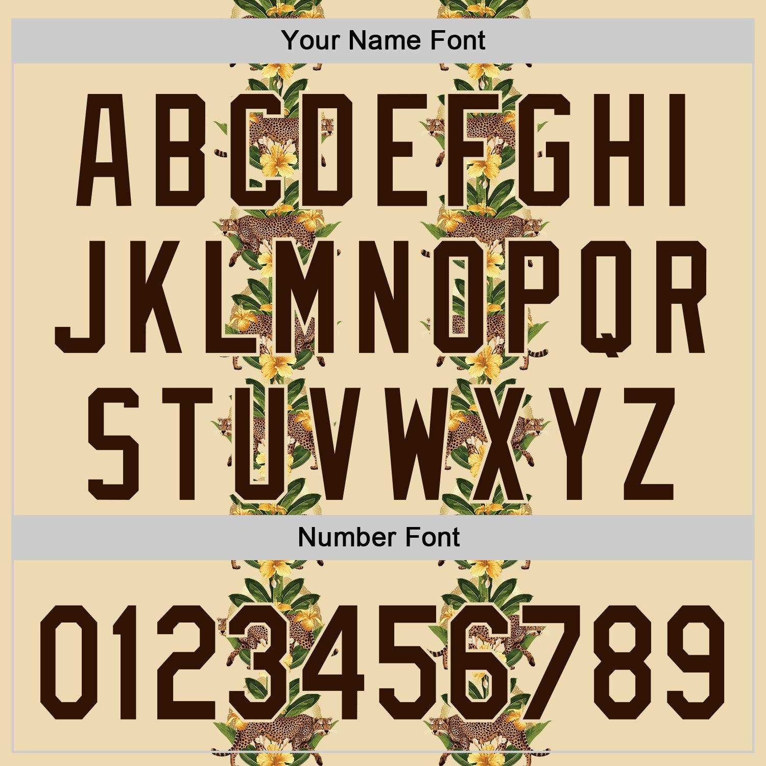 Custom Cream Brown 3D Tropical Hawaii Jungle Plant And Leopard Authentic Baseball Jersey