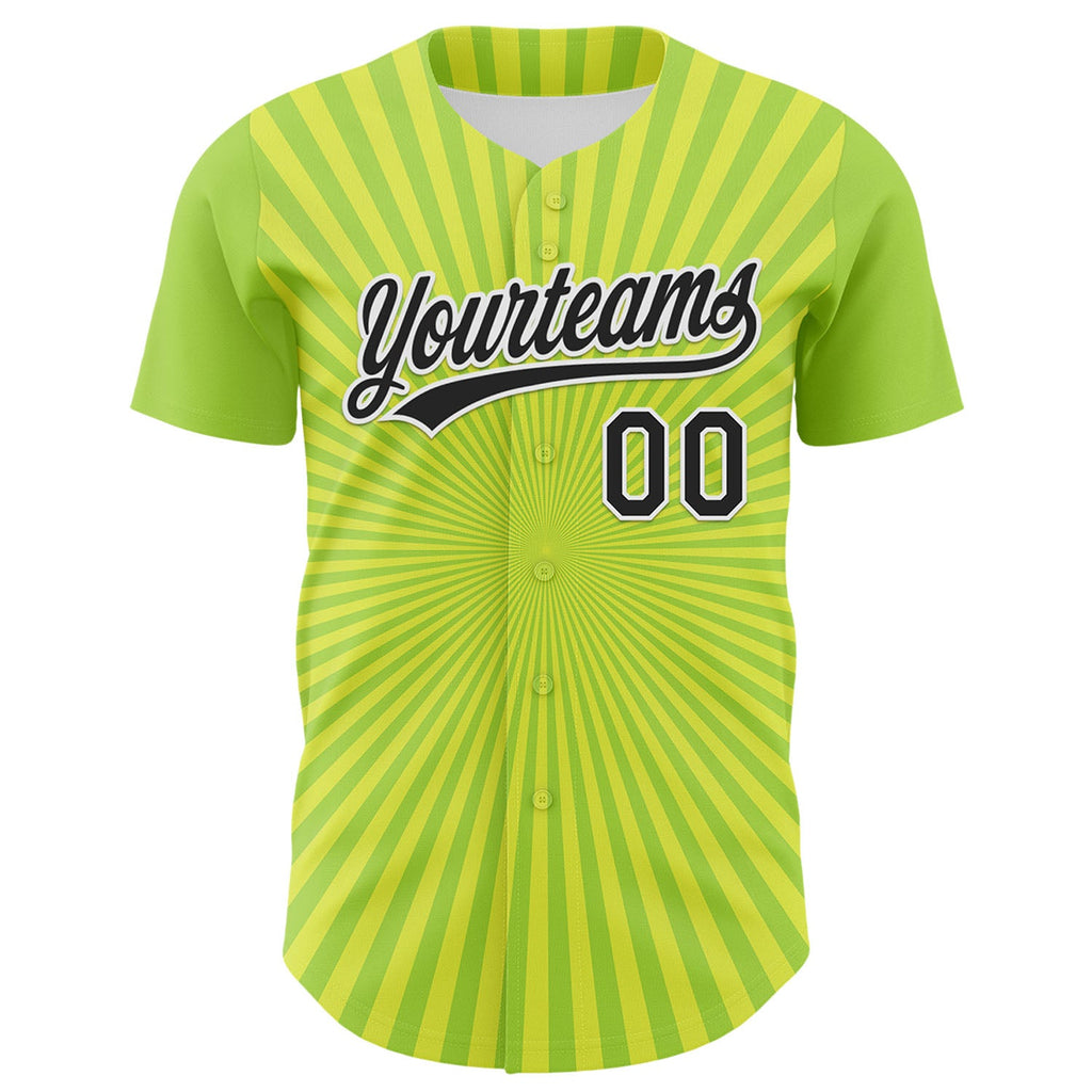 Custom Green Black-White 3D Pattern Design Father's Day Beer Cheers Authentic Baseball Jersey