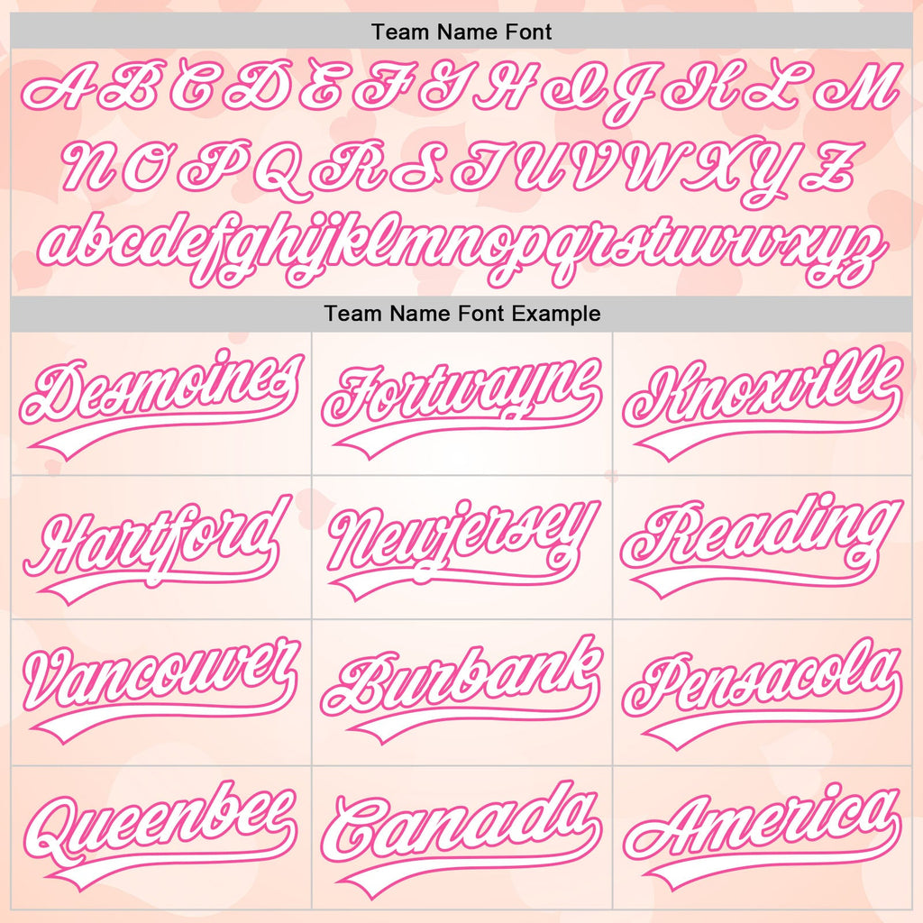 Custom Cream White-Pink 3D Pattern Design Mother's Day Family Love Authentic Baseball Jersey