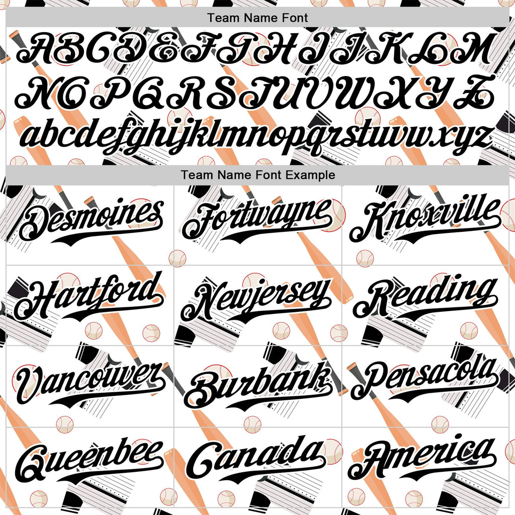 Custom White Black Comic Doodle Ballgame 3D Pattern Design Authentic Baseball Jersey