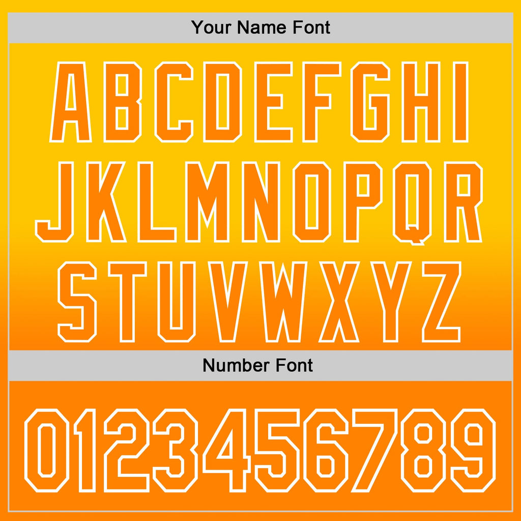 Custom Yellow Bay Orange-White 3D Pattern Design Father's Day Family Love Fade Authentic Baseball Jersey