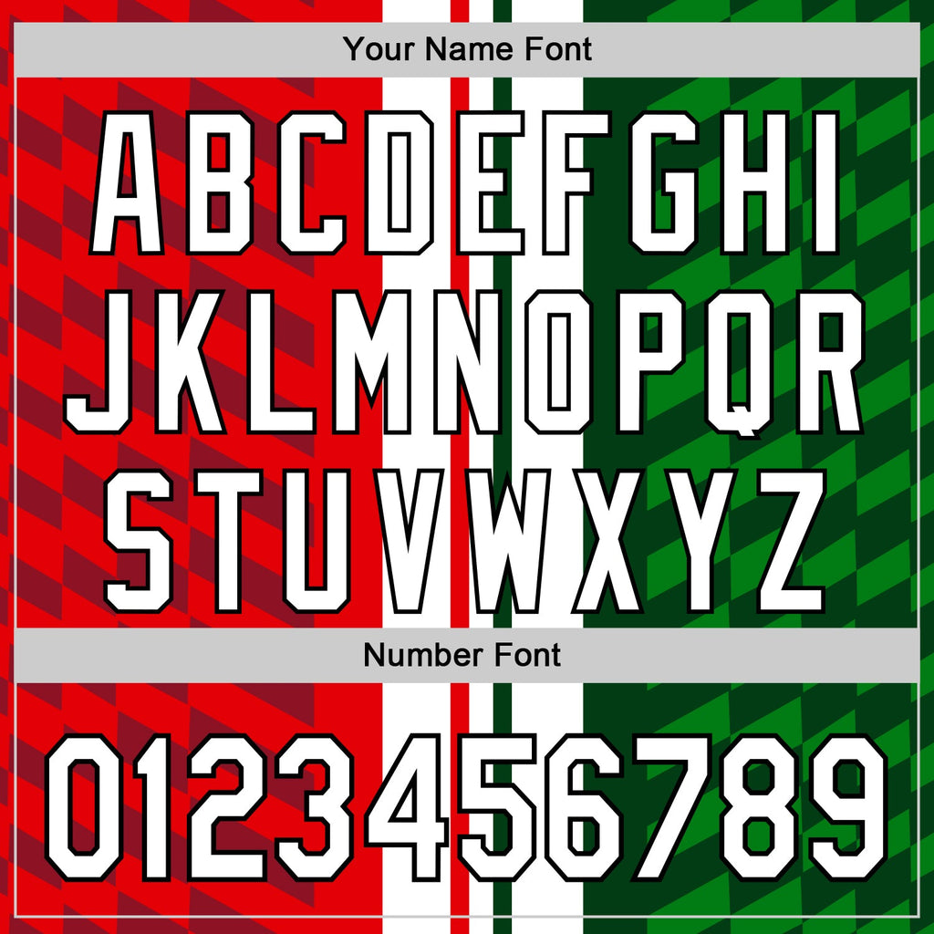 Custom White Red Green-Black 3D Mexico Authentic Baseball Jersey
