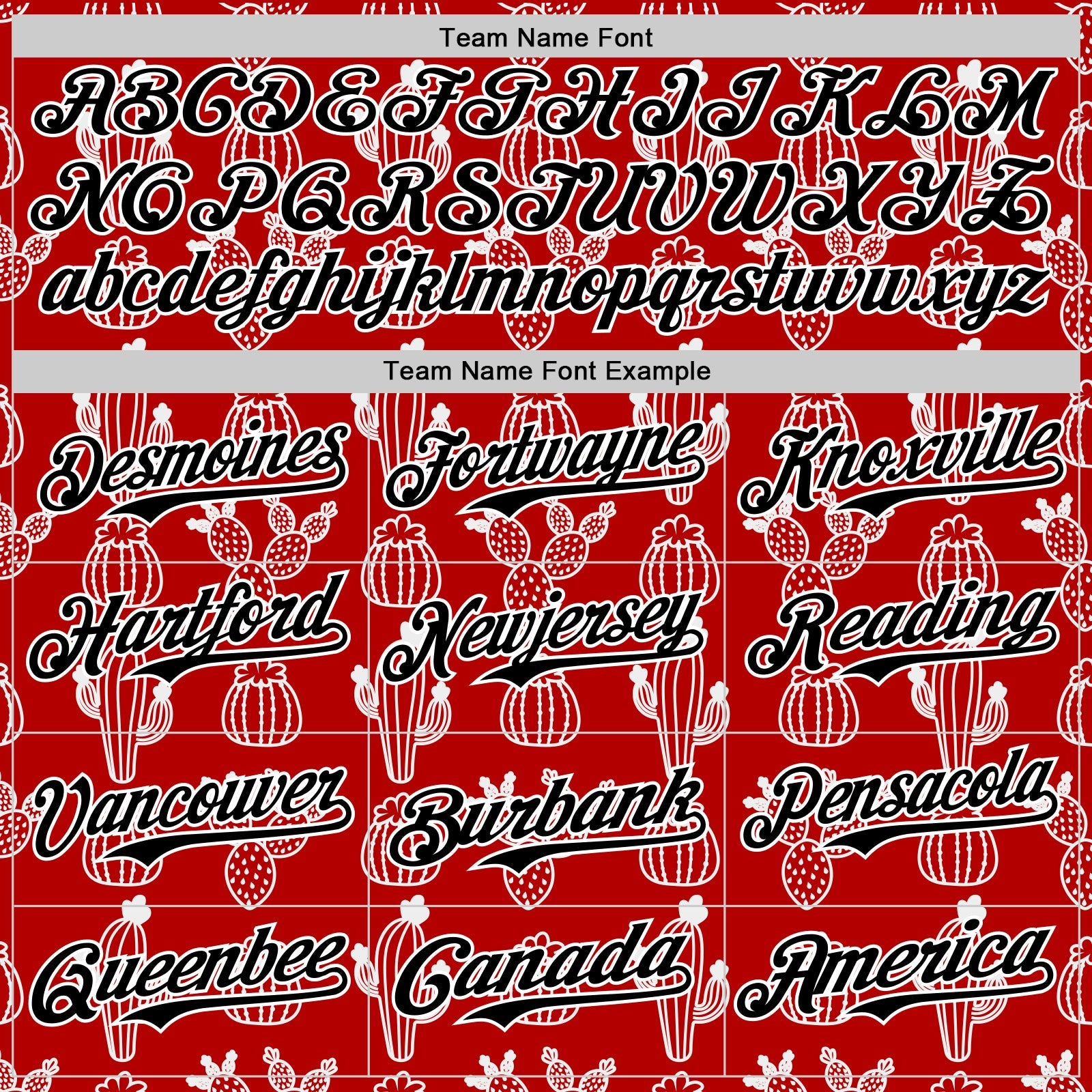 Custom Red Black-White 3D Mexican Cactus Authentic Baseball Jersey