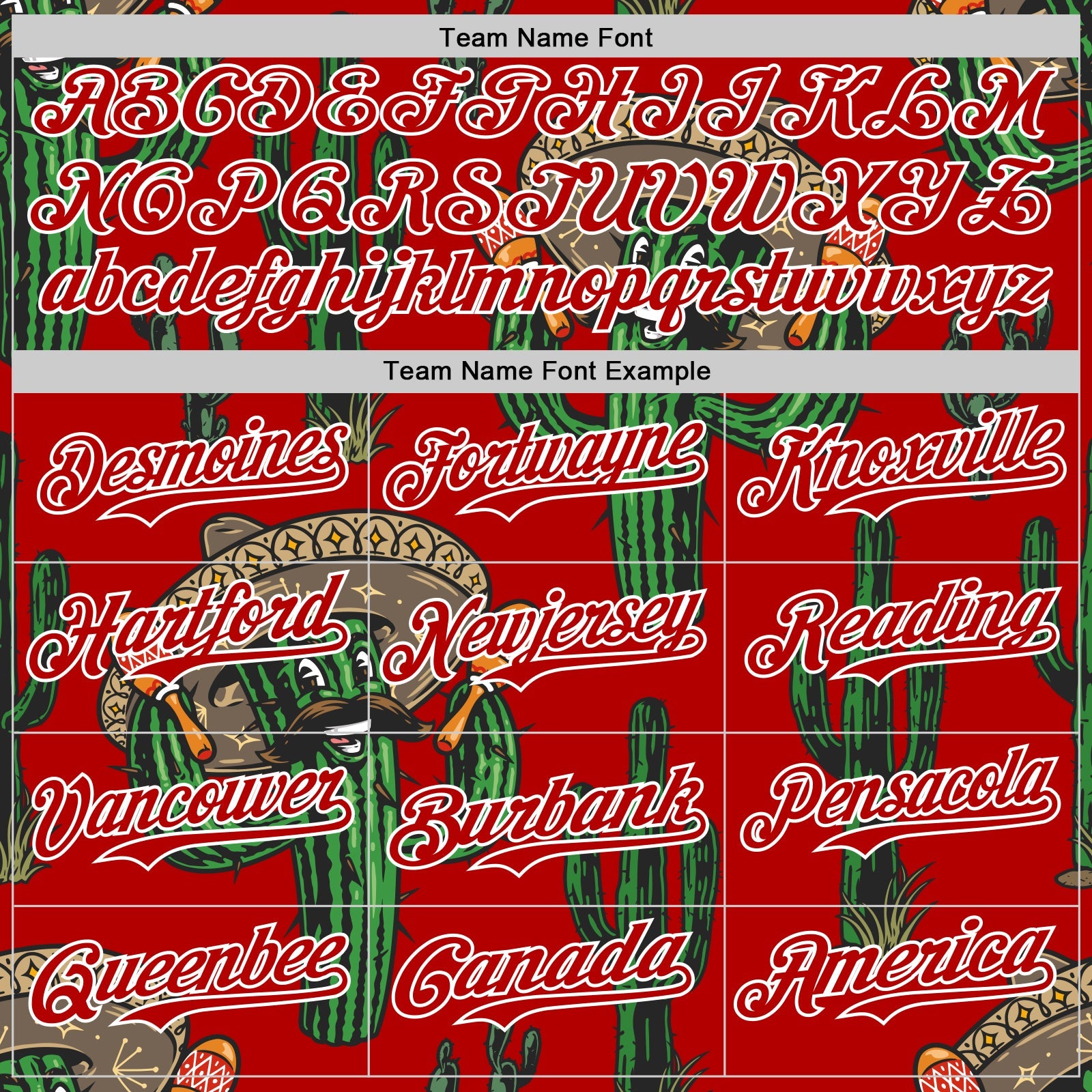 Custom Red White 3D Mexican Cactus Authentic Baseball Jersey