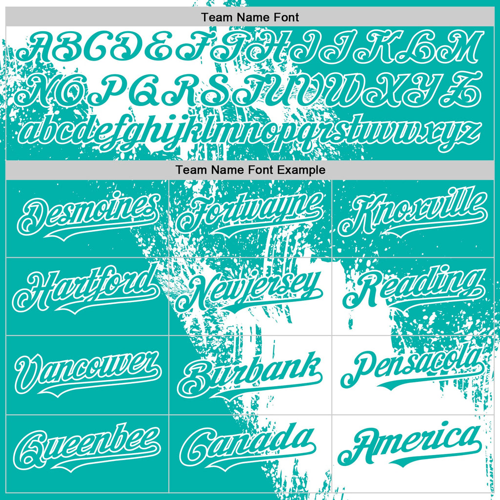 Custom White Aqua 3D Pattern Design Abstract Brush Stroke Authentic Baseball Jersey