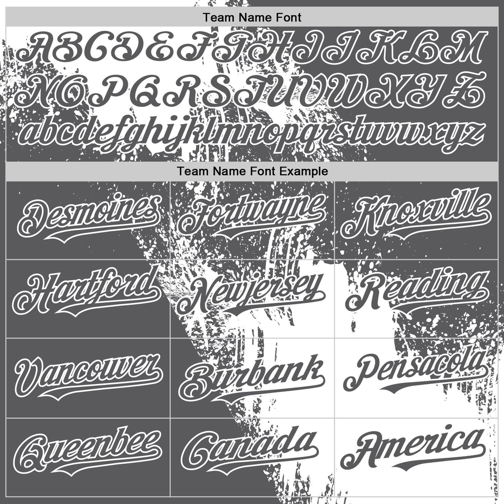 Custom White Steel Gray 3D Pattern Design Abstract Brush Stroke Authentic Baseball Jersey