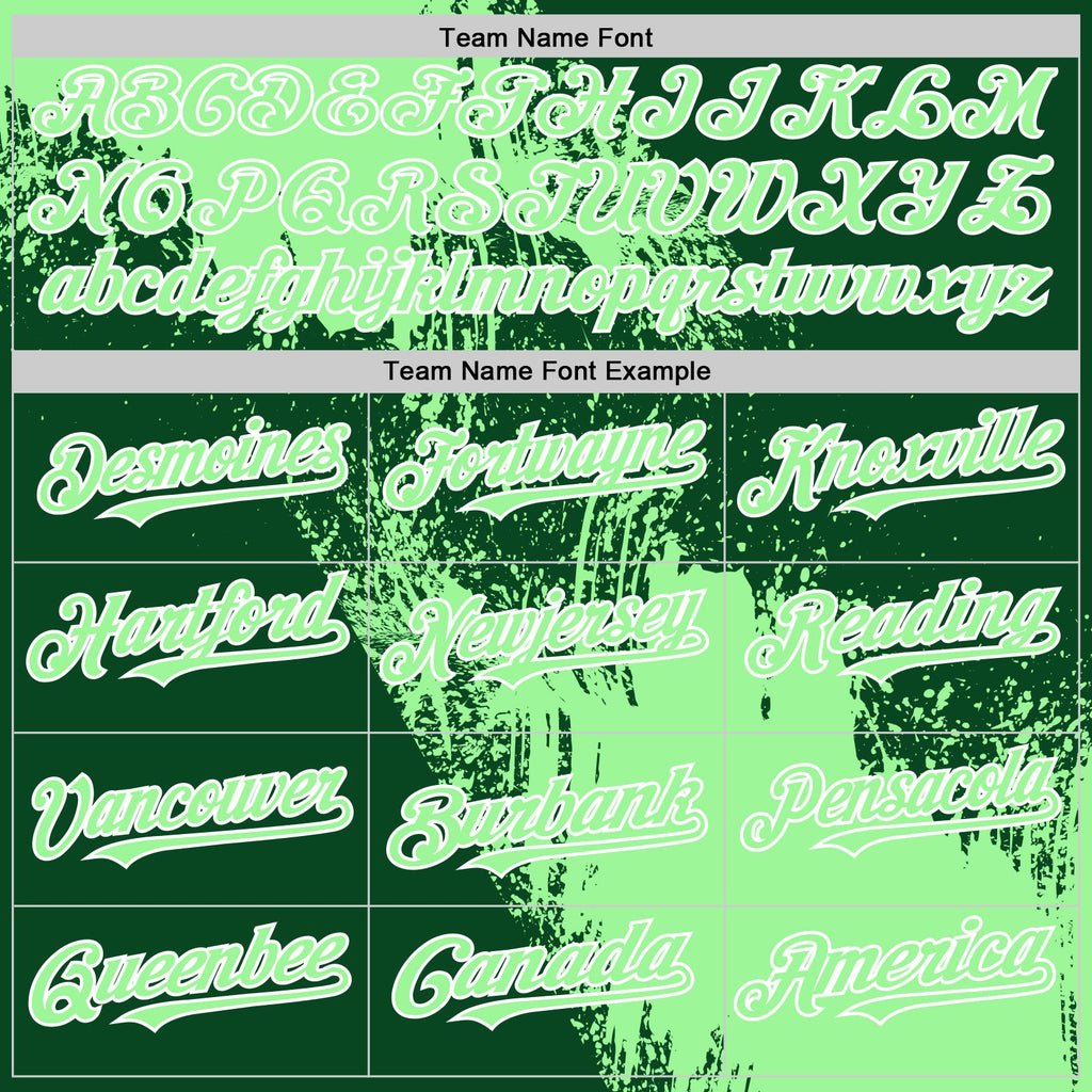 Custom Pea Green Green-White 3D Pattern Design Abstract Brush Stroke Authentic Baseball Jersey