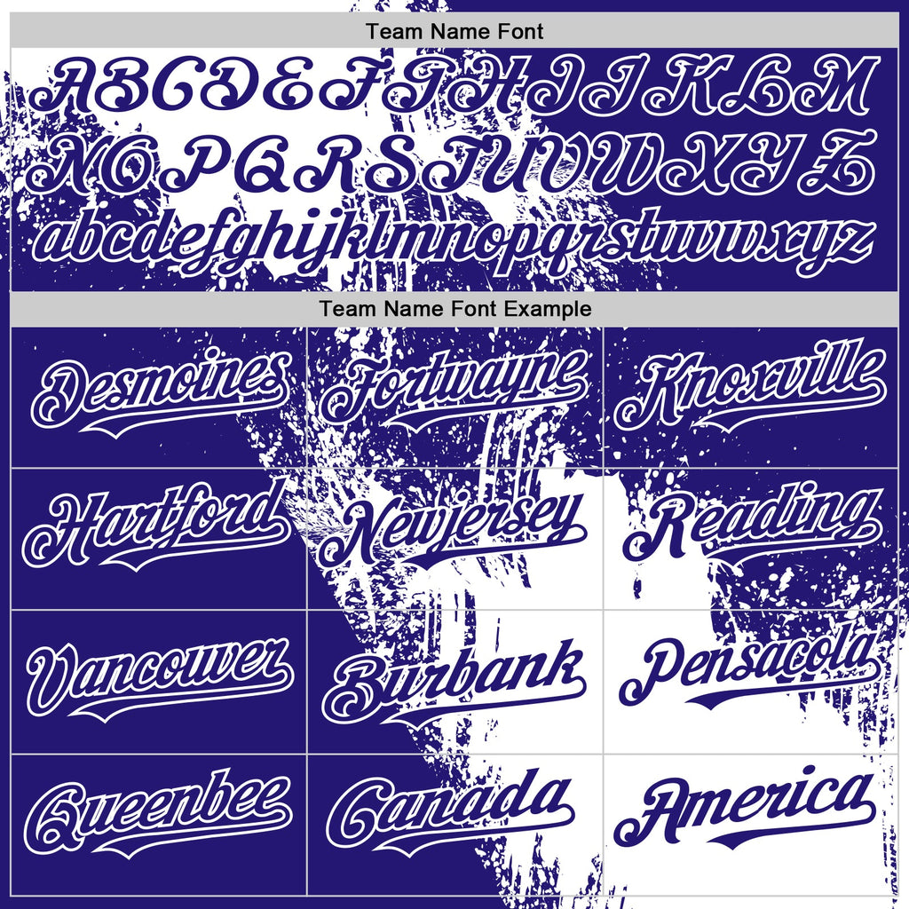 Custom White Dark Purple 3D Pattern Design Abstract Brush Stroke Authentic Baseball Jersey