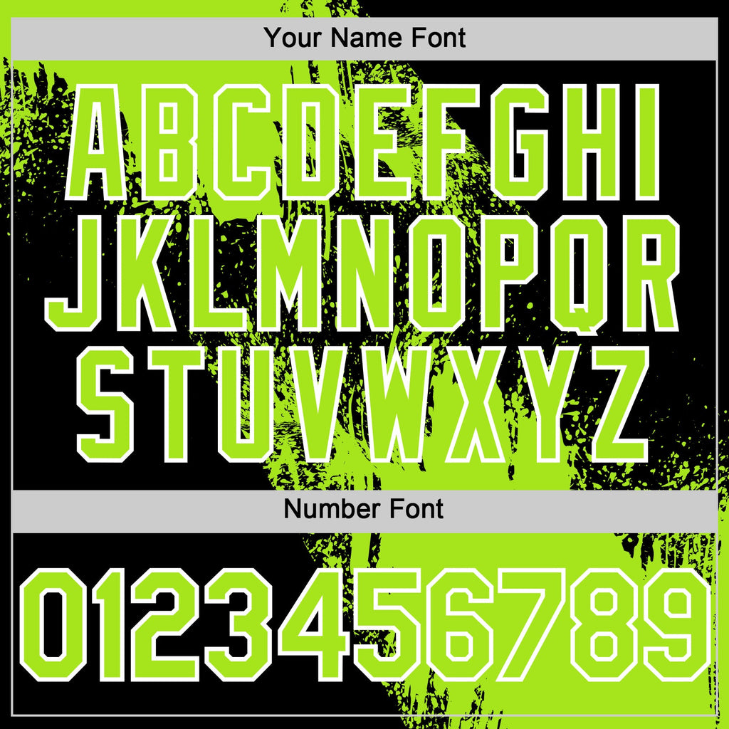Custom Neon Green Black-White 3D Pattern Design Abstract Brush Stroke Authentic Baseball Jersey