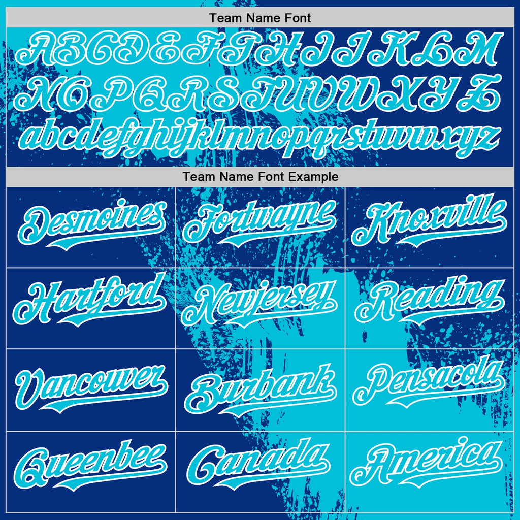 Custom Lakes Blue Royal-White 3D Pattern Design Abstract Brush Stroke Authentic Baseball Jersey
