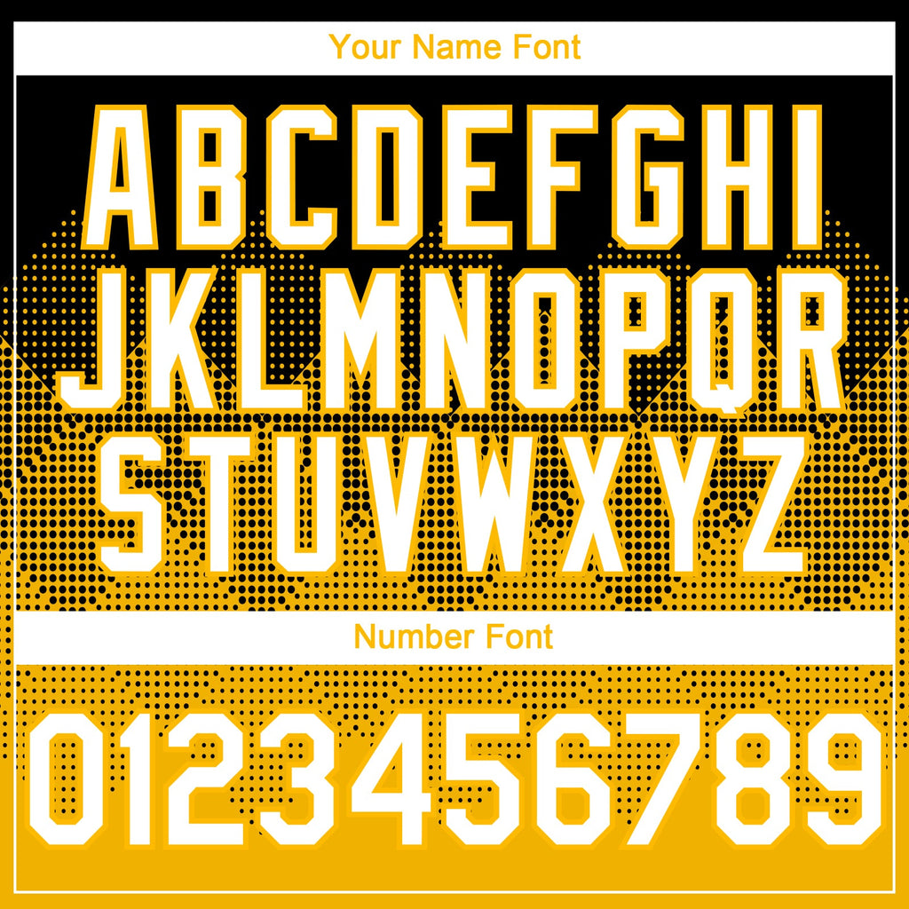 Custom Black White-Gold 3D Gradient Square Shape Authentic Baseball Jersey