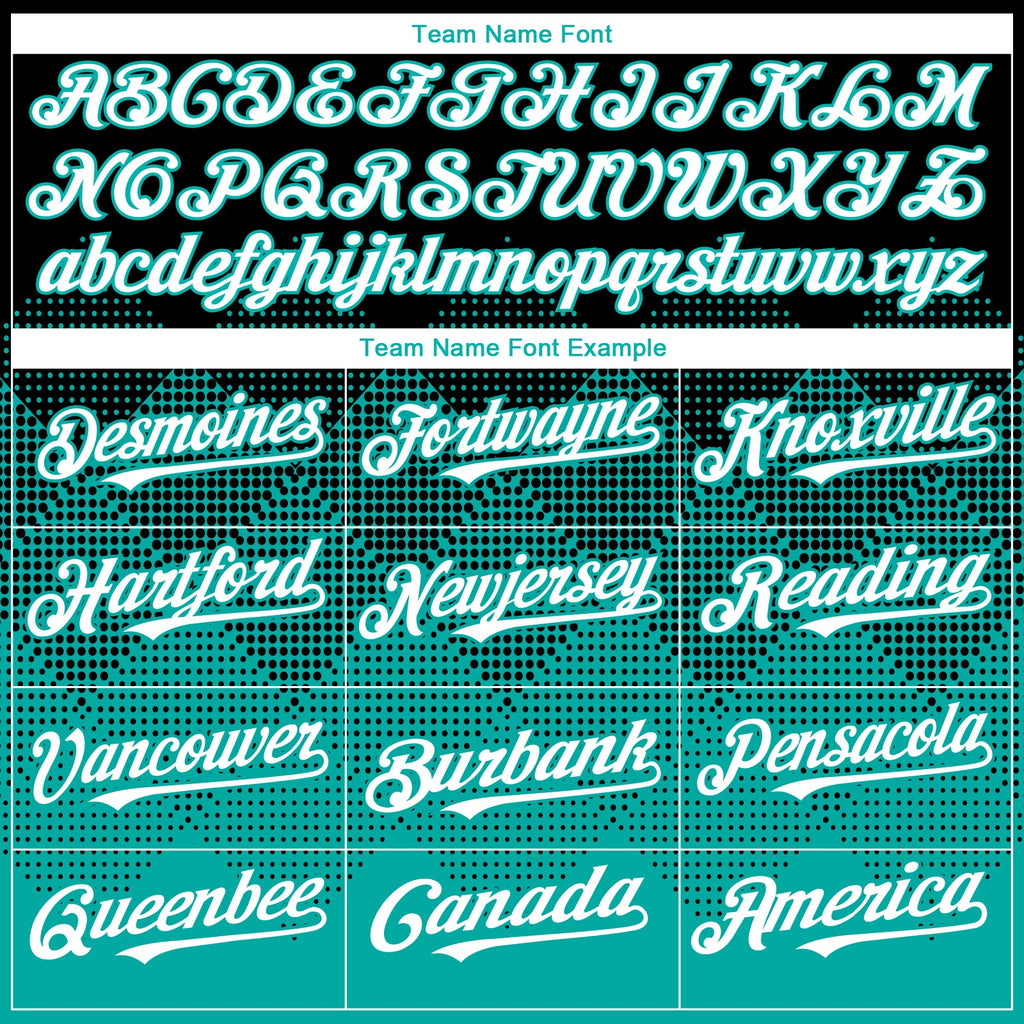 Custom Black White-Aqua 3D Gradient Square Shape Authentic Baseball Jersey