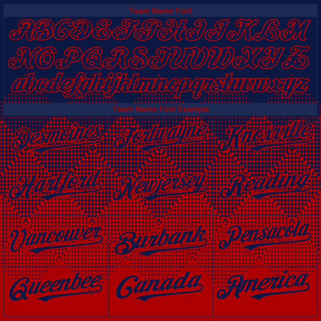 Custom Navy Red 3D Gradient Square Shape Authentic Baseball Jersey