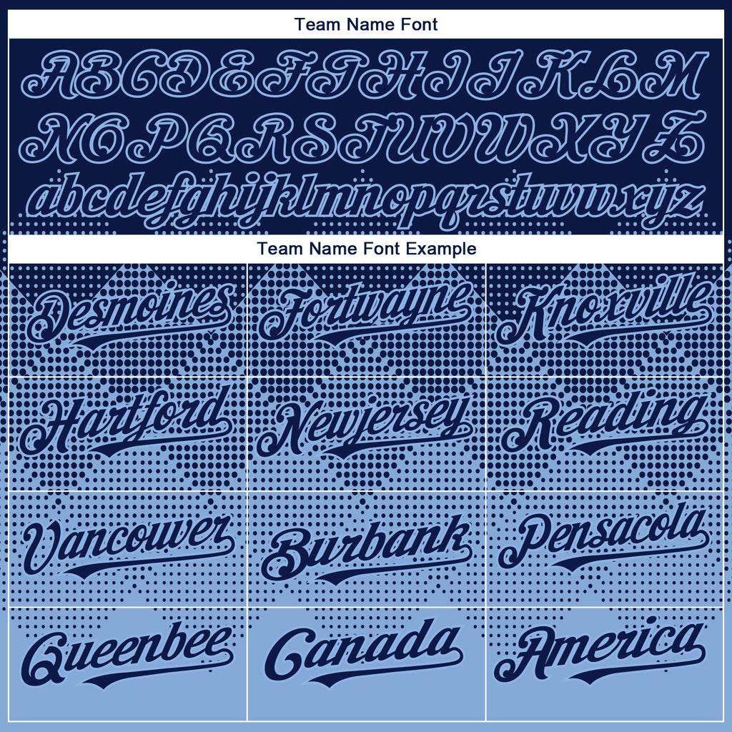 Custom Navy Light Blue 3D Gradient Square Shape Authentic Baseball Jersey