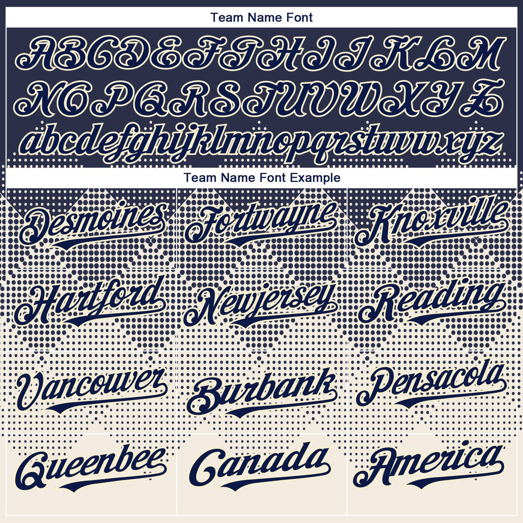 Custom Navy Cream 3D Gradient Square Shape Authentic Baseball Jersey