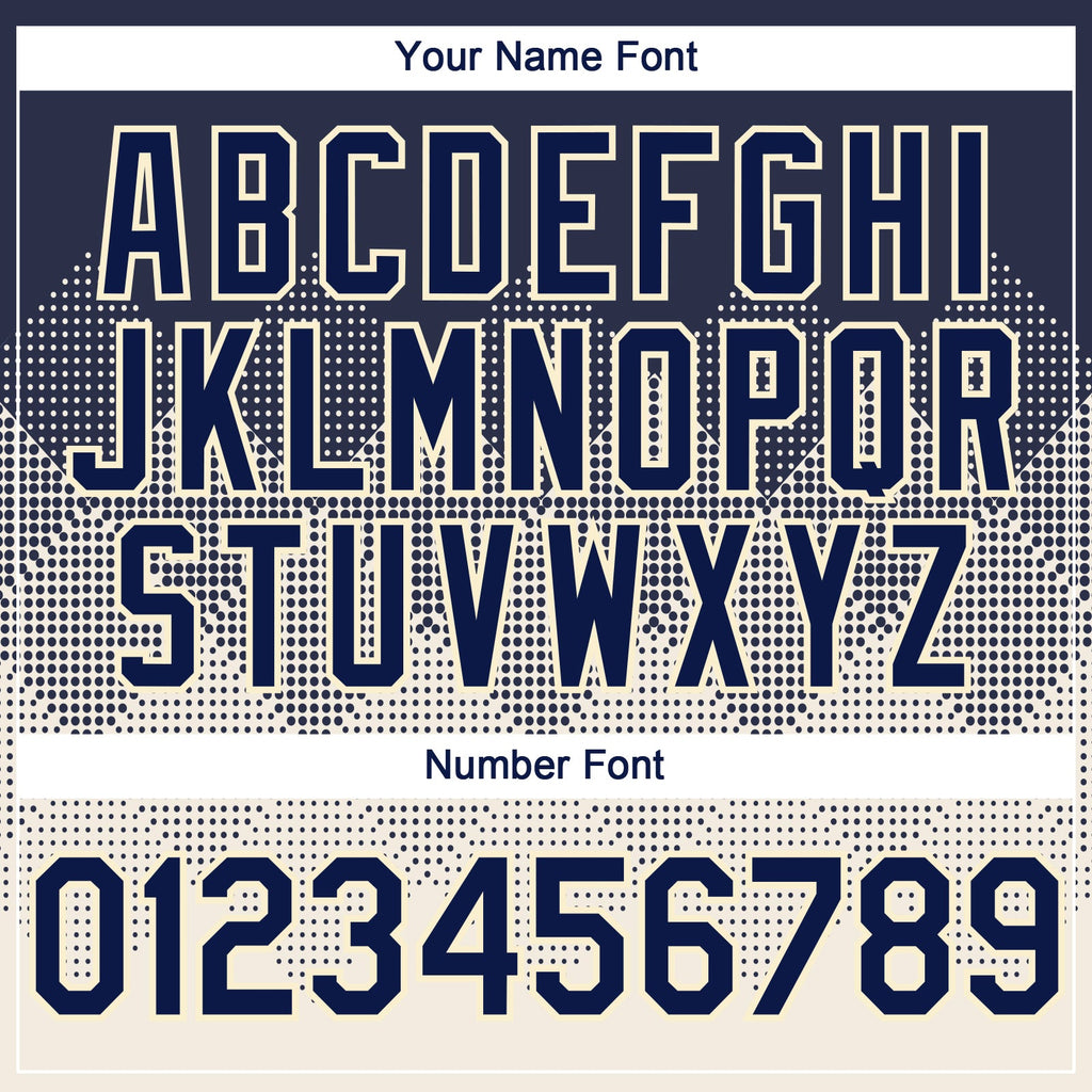 Custom Navy Cream 3D Gradient Square Shape Authentic Baseball Jersey
