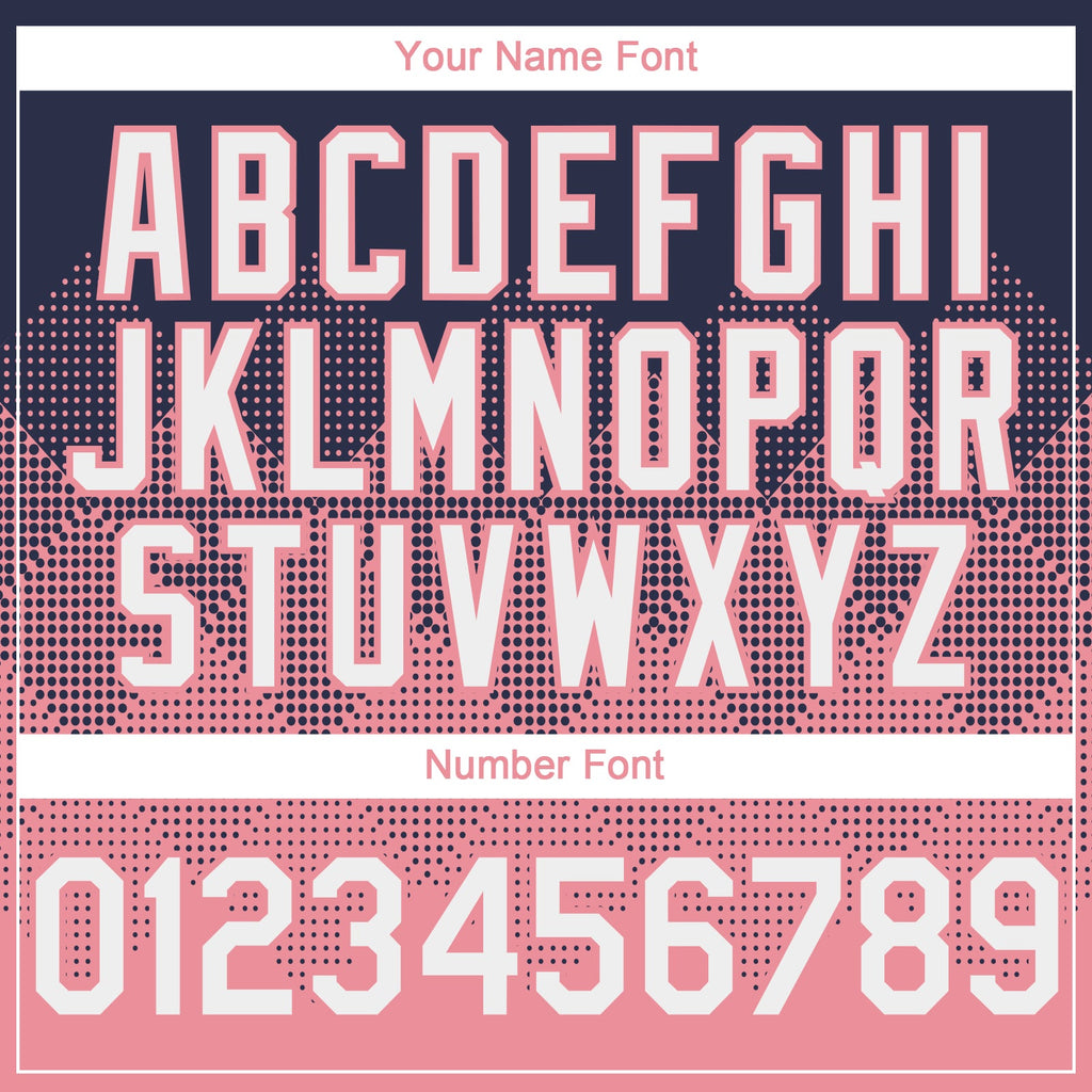 Custom Navy Medium Pink 3D Gradient Square Shape Authentic Baseball Jersey
