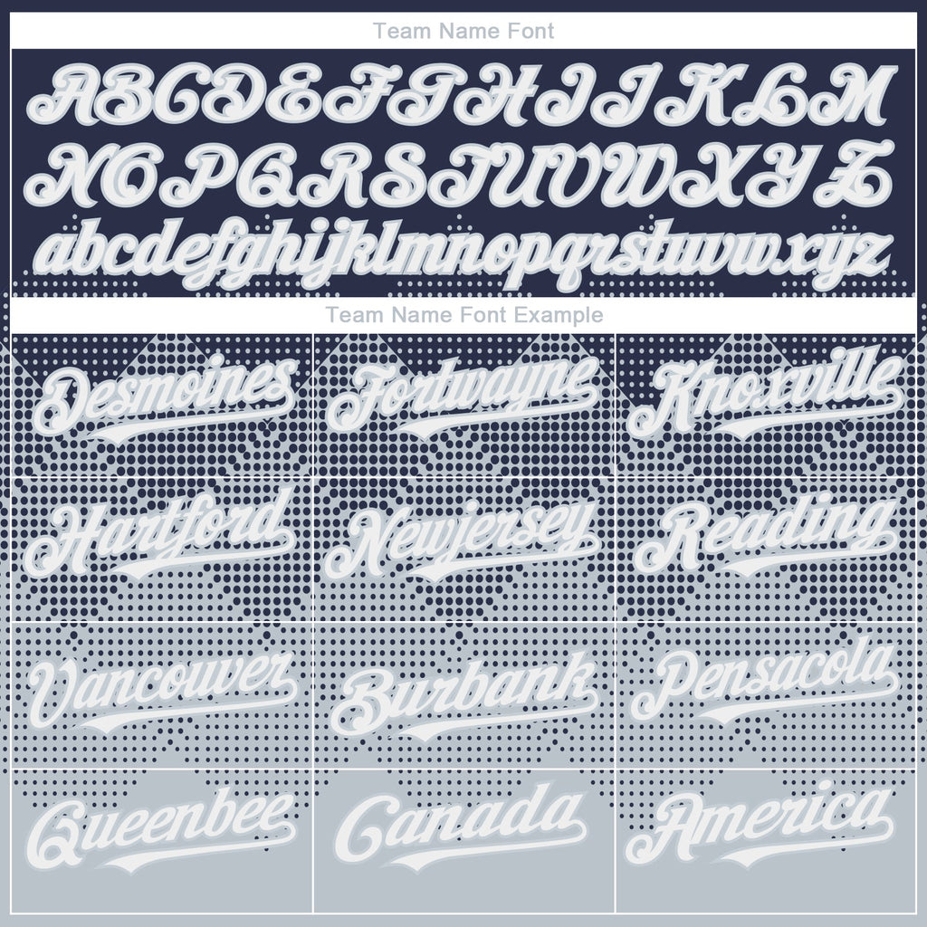 Custom Navy White-Silver 3D Gradient Square Shape Authentic Baseball Jersey