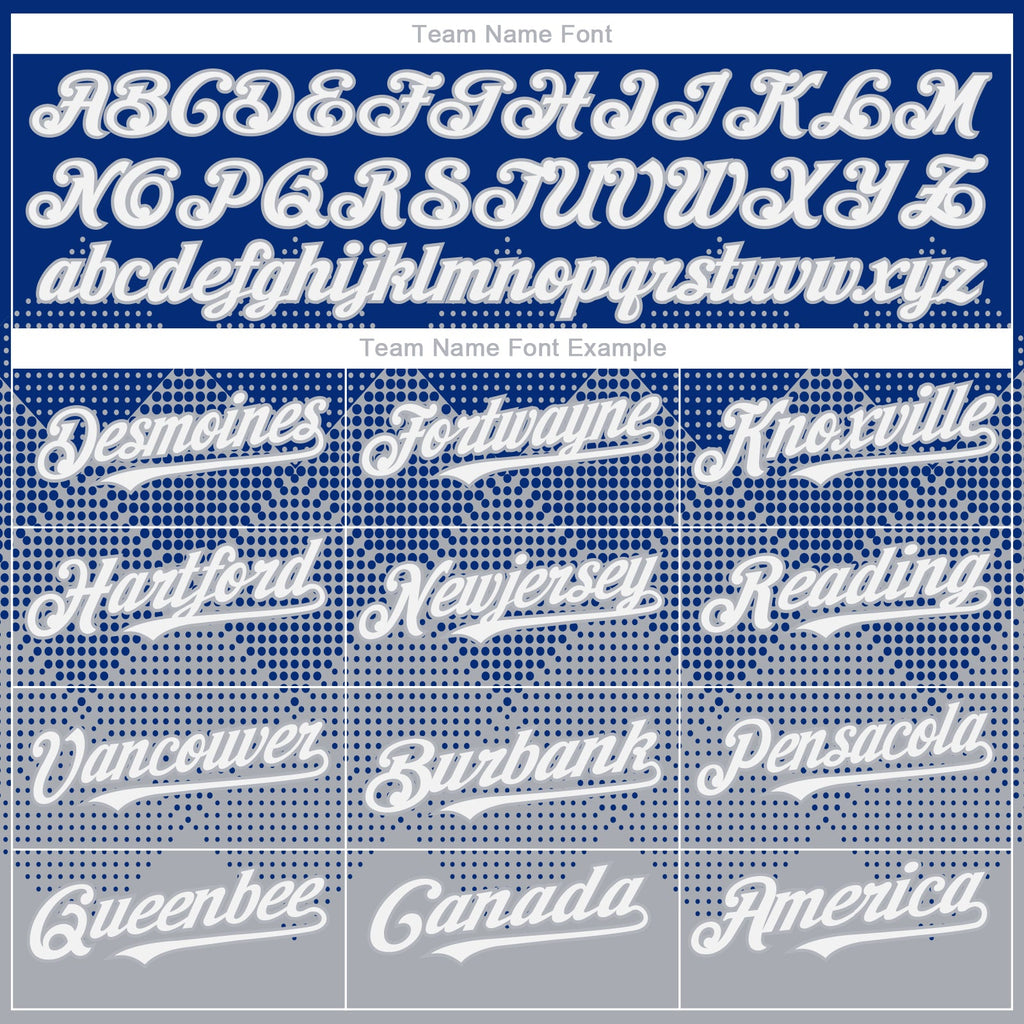 Custom Royal White-Gray 3D Gradient Square Shape Authentic Baseball Jersey