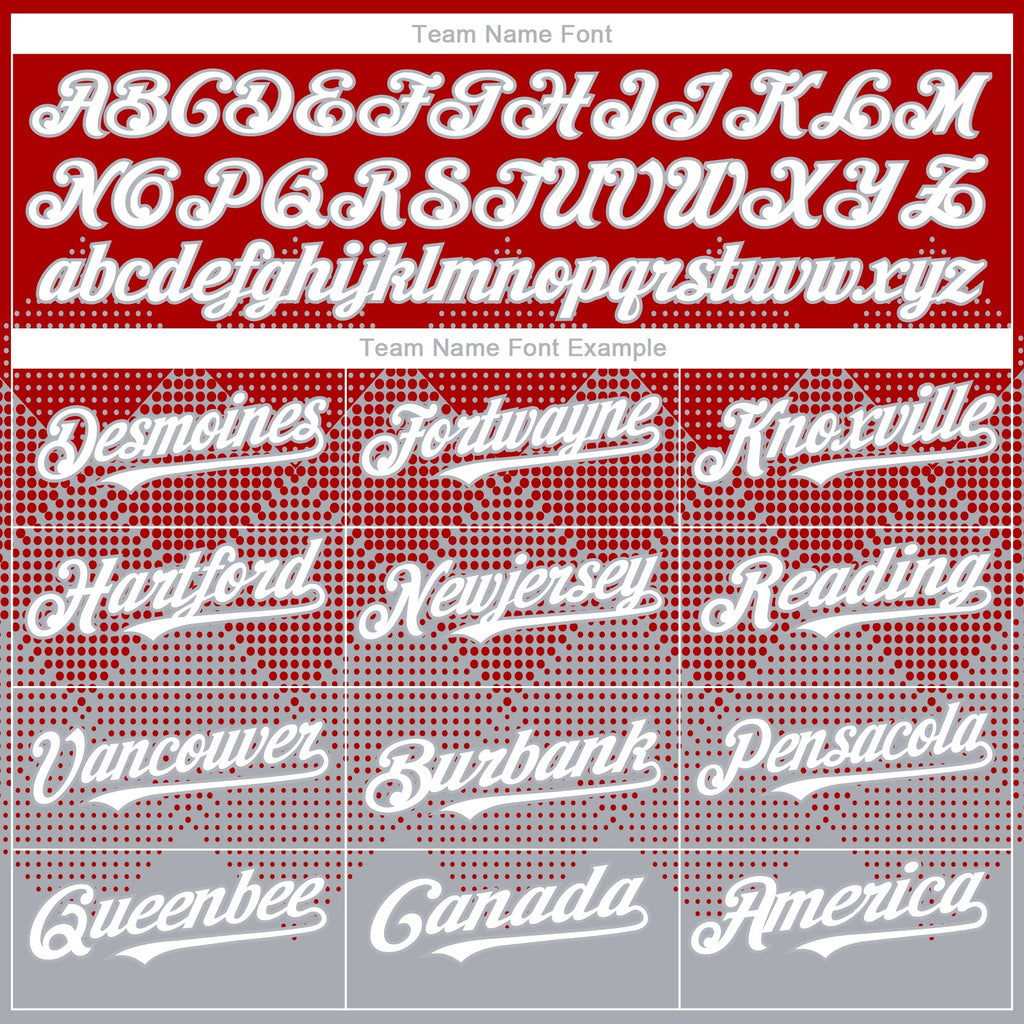 Custom Red White-Gray 3D Gradient Square Shape Authentic Baseball Jersey