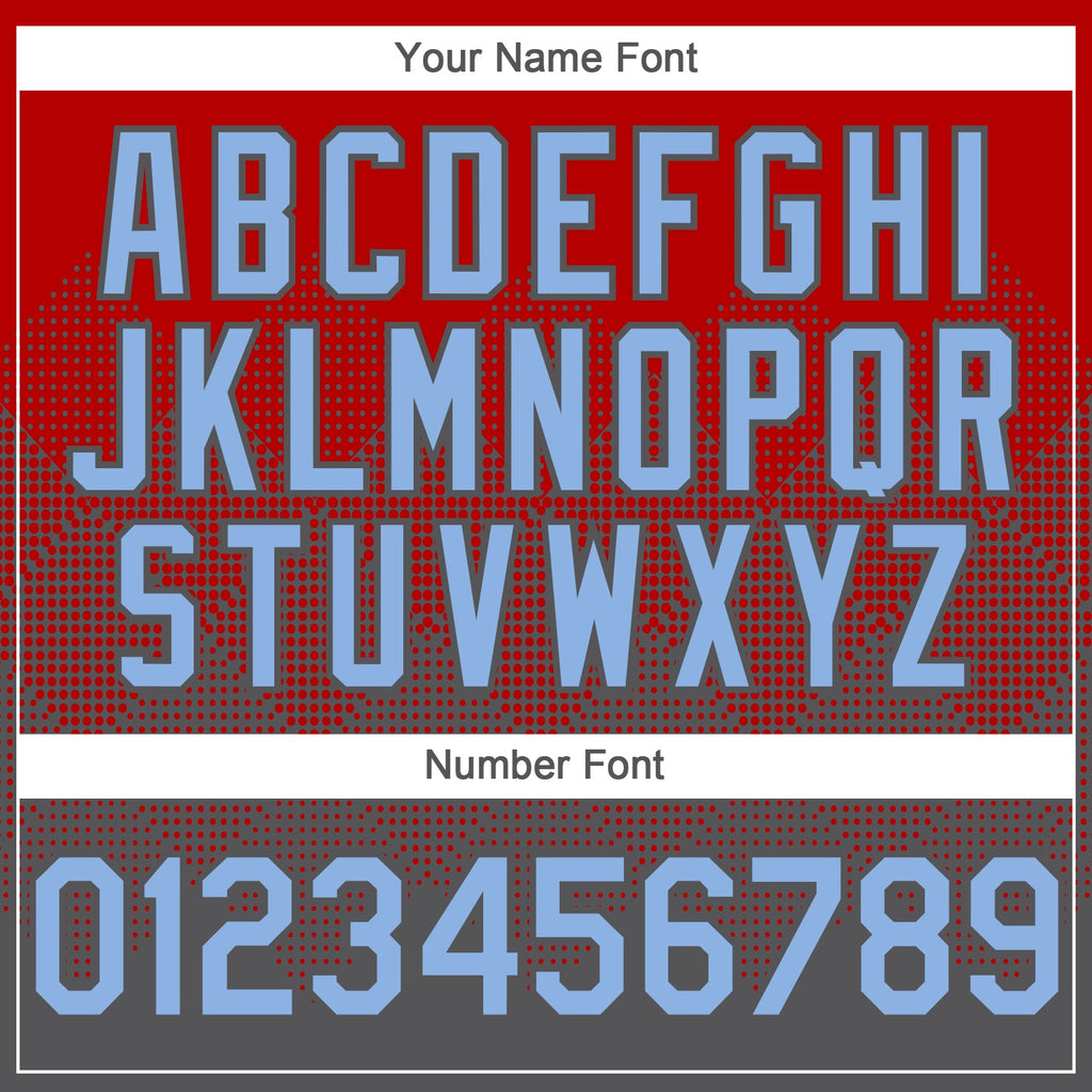 Custom Red Light Blue-Steel Gray 3D Gradient Square Shape Authentic Baseball Jersey