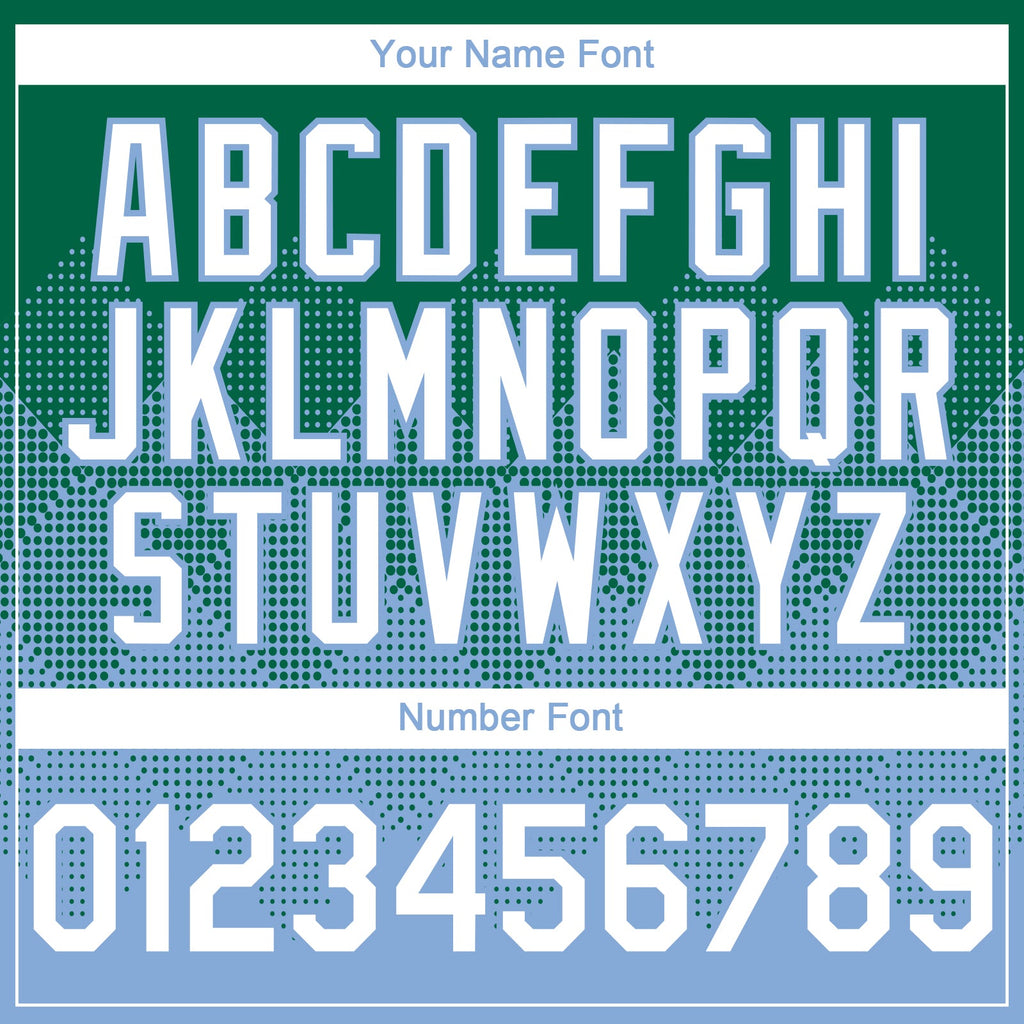 Custom Kelly Green White-Light Blue 3D Gradient Square Shape Authentic Baseball Jersey