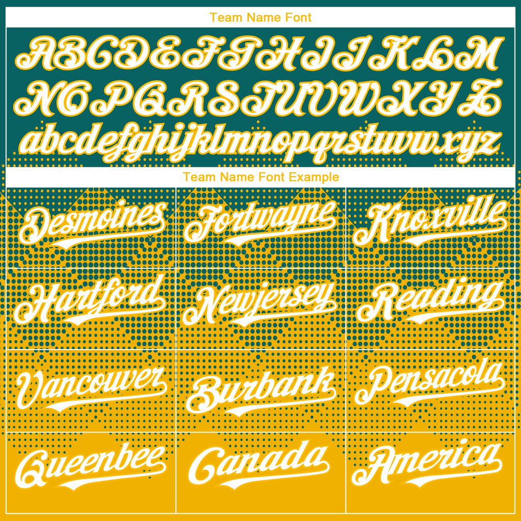 Custom Teal White-Gold 3D Gradient Square Shape Authentic Baseball Jersey