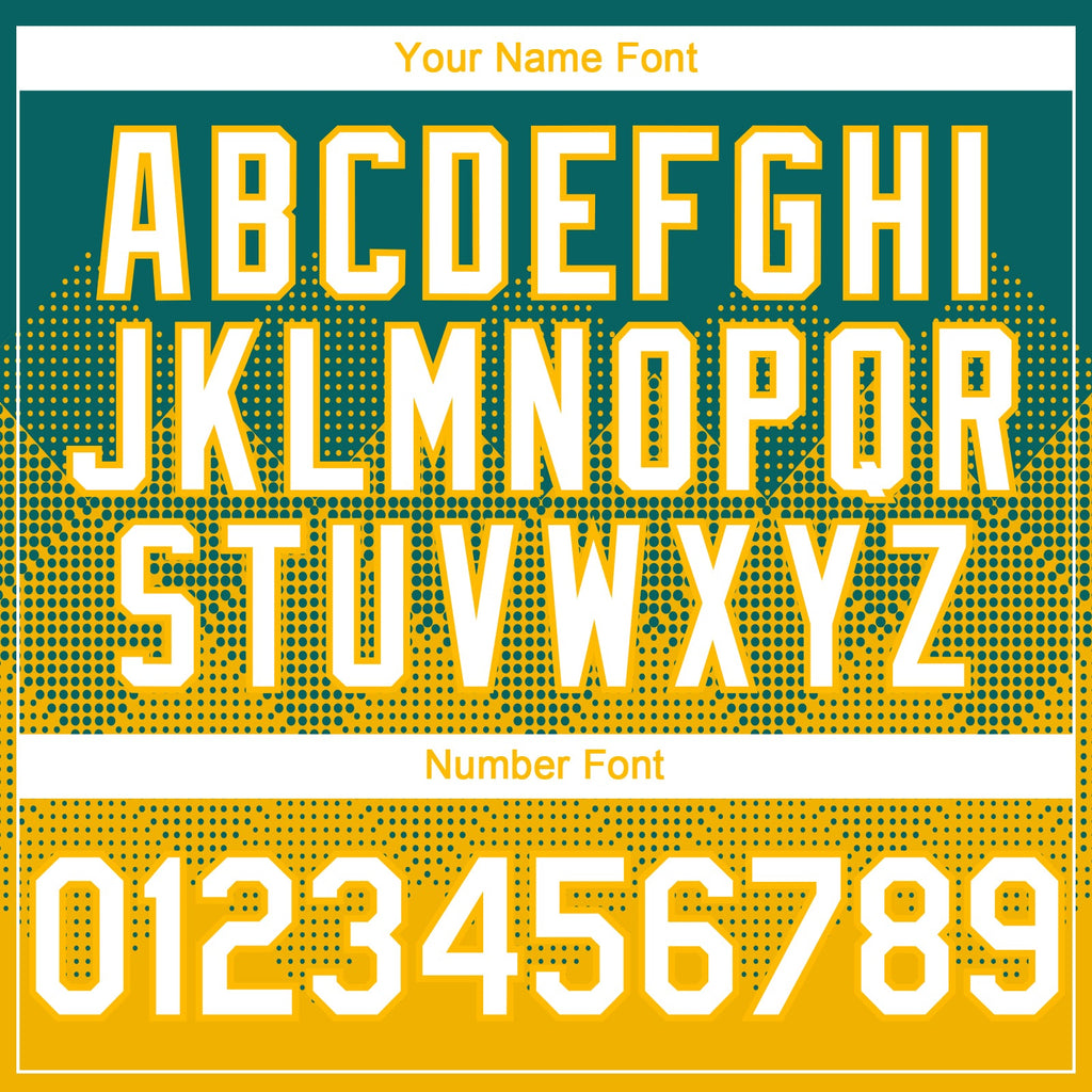 Custom Teal White-Gold 3D Gradient Square Shape Authentic Baseball Jersey