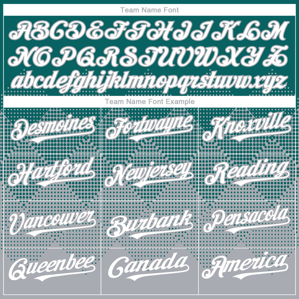 Custom Teal White-Gray 3D Gradient Square Shape Authentic Baseball Jersey