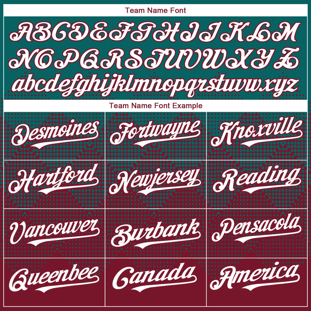 Custom Teal White-Crimson 3D Gradient Square Shape Authentic Baseball Jersey