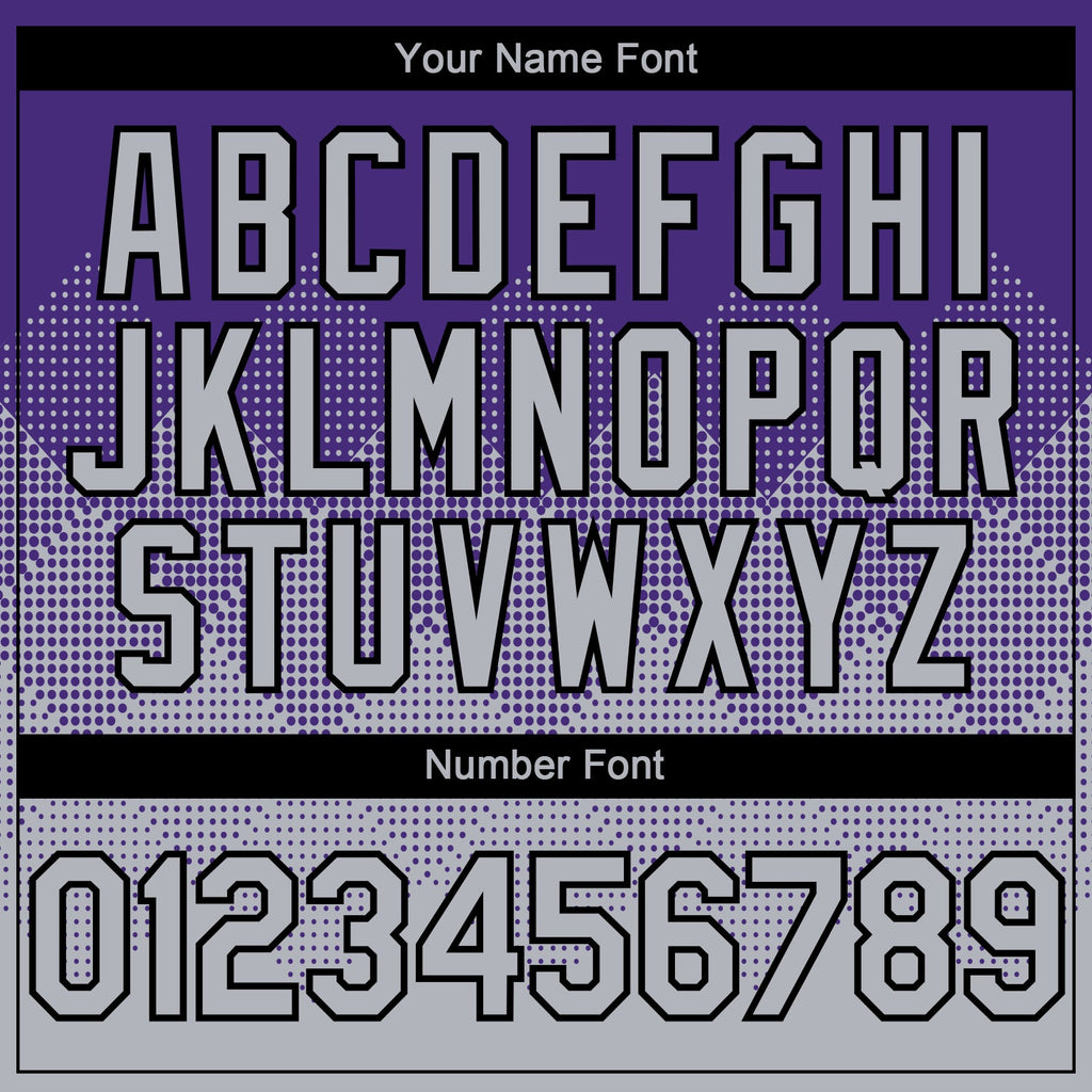 Custom Purple Gray-Black 3D Gradient Square Shape Authentic Baseball Jersey