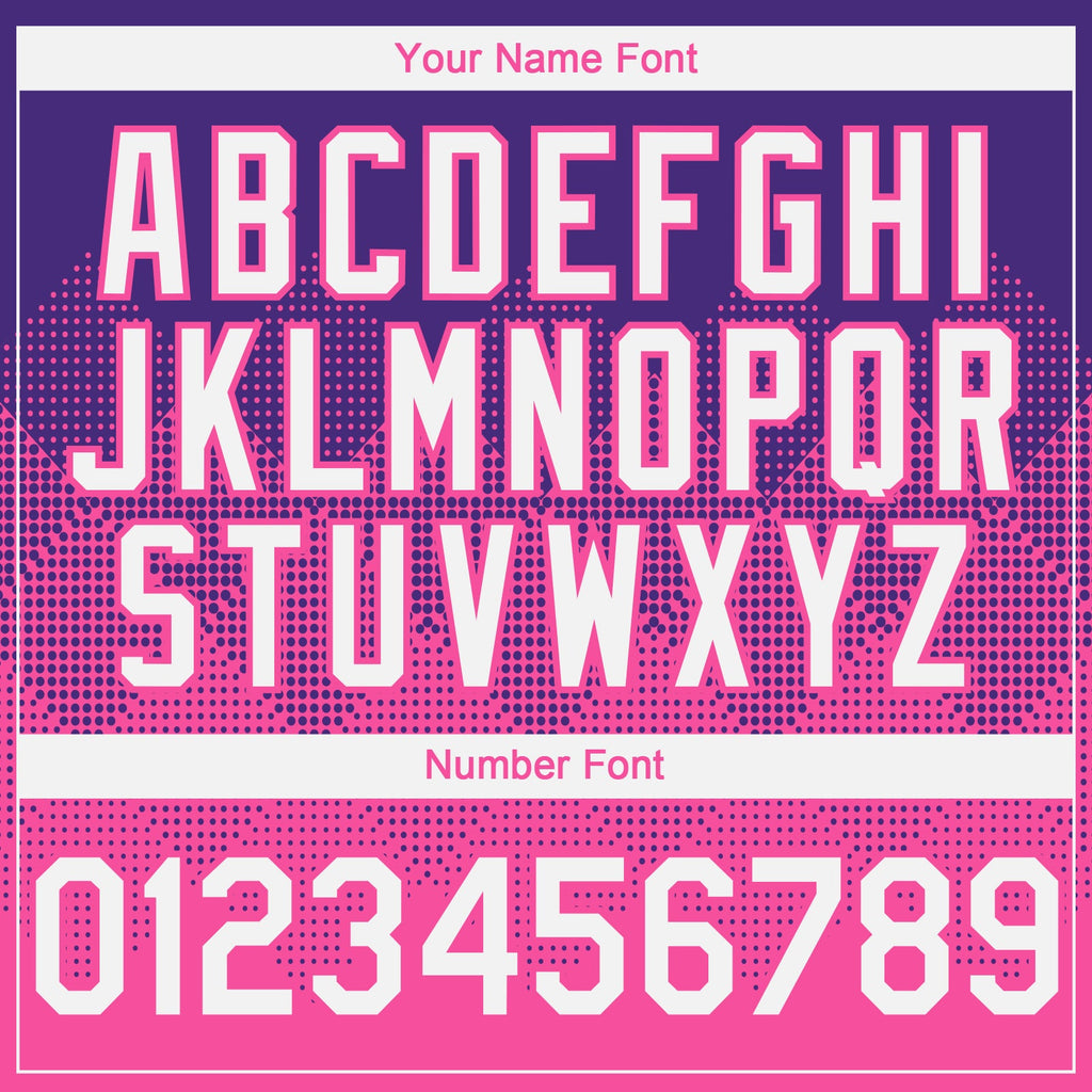 Custom Purple White-Pink 3D Gradient Square Shape Authentic Baseball Jersey