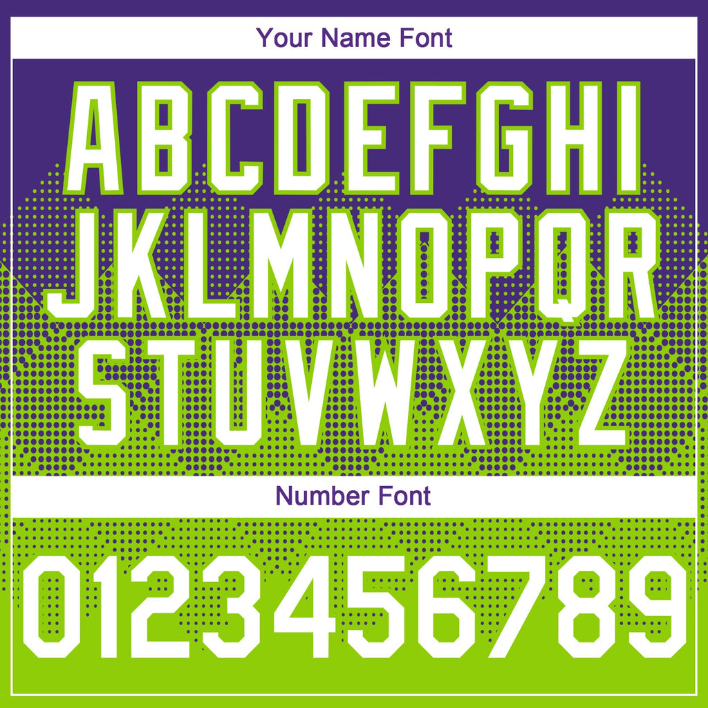 Custom Purple White-Neon Green 3D Gradient Square Shape Authentic Baseball Jersey