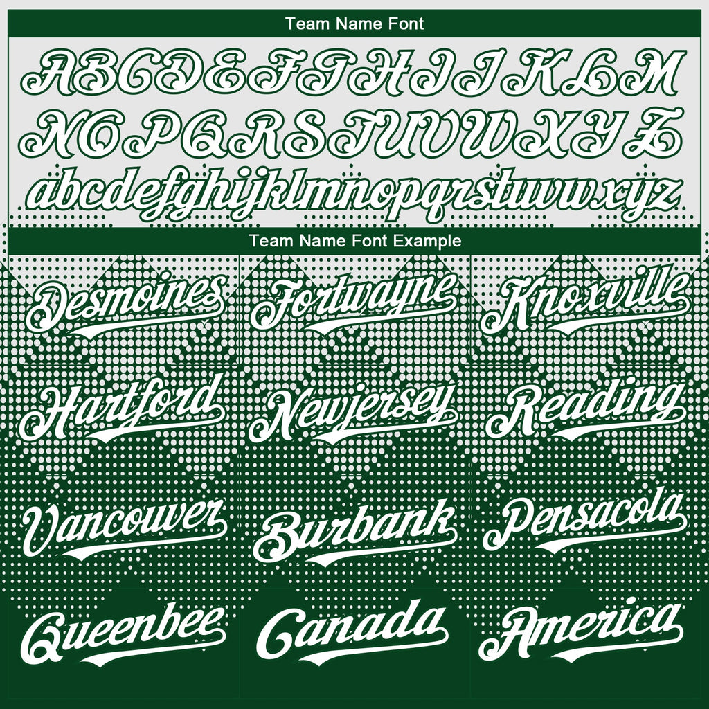 Custom White Green 3D Gradient Square Shape Authentic Baseball Jersey