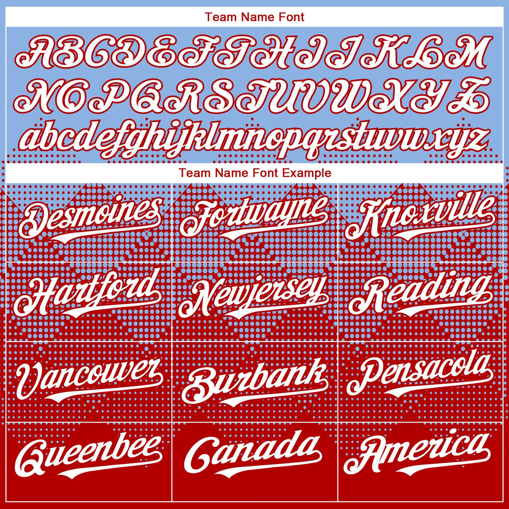 Custom Light Blue White-Red 3D Gradient Square Shape Authentic Baseball Jersey