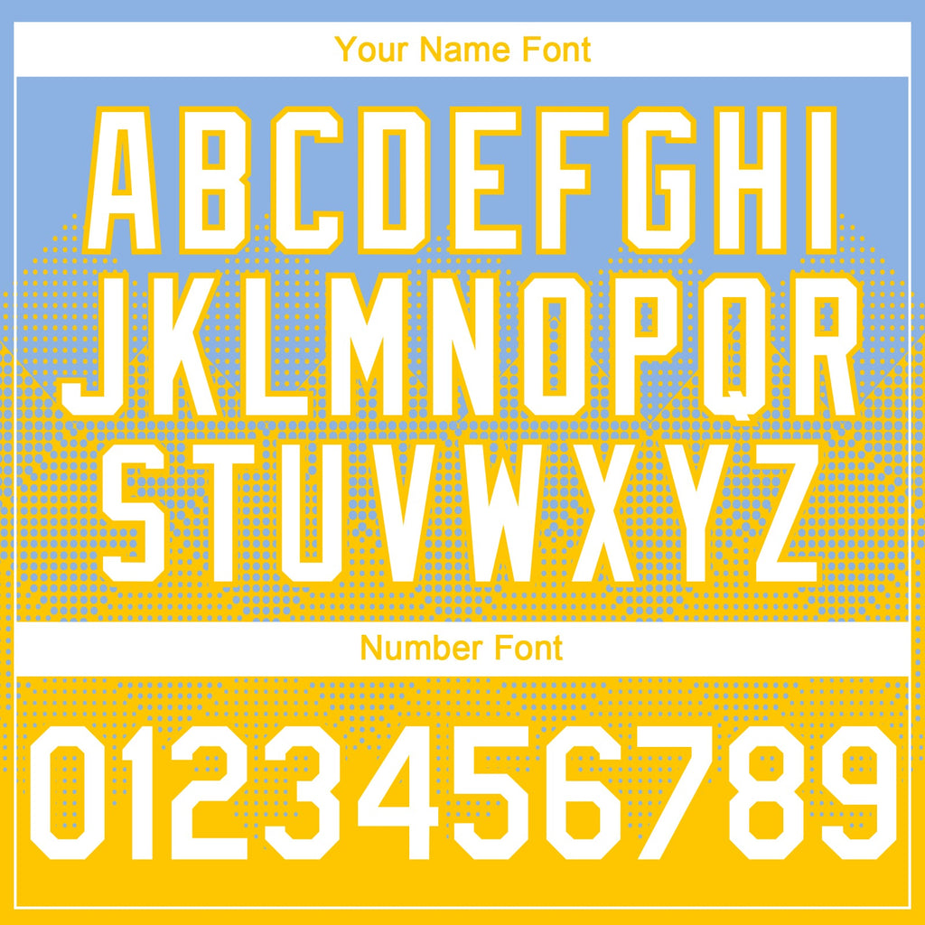 Custom Light Blue White-Yellow 3D Gradient Square Shape Authentic Baseball Jersey