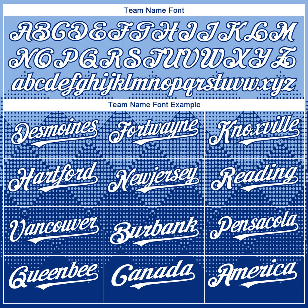 Custom Light Blue White-Royal 3D Gradient Square Shape Authentic Baseball Jersey